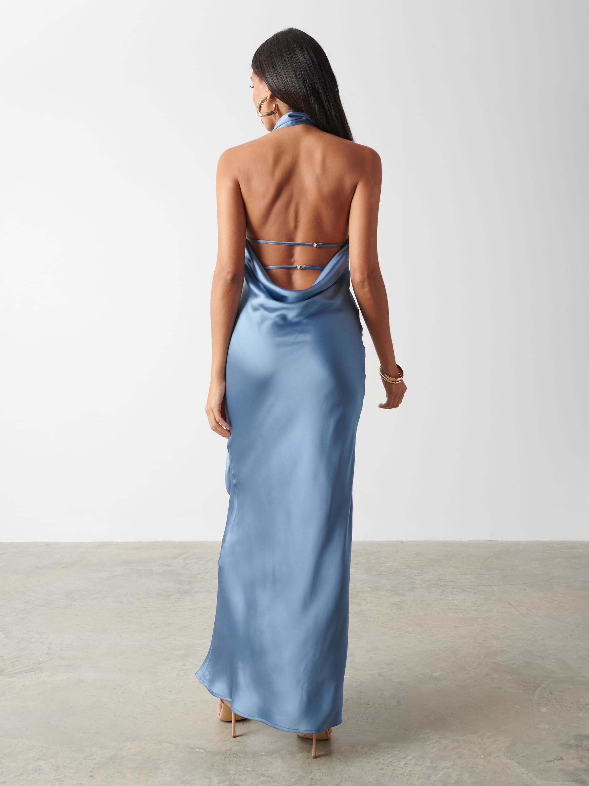 Chlo√© Scarf Maxi Dress - Powder Blue