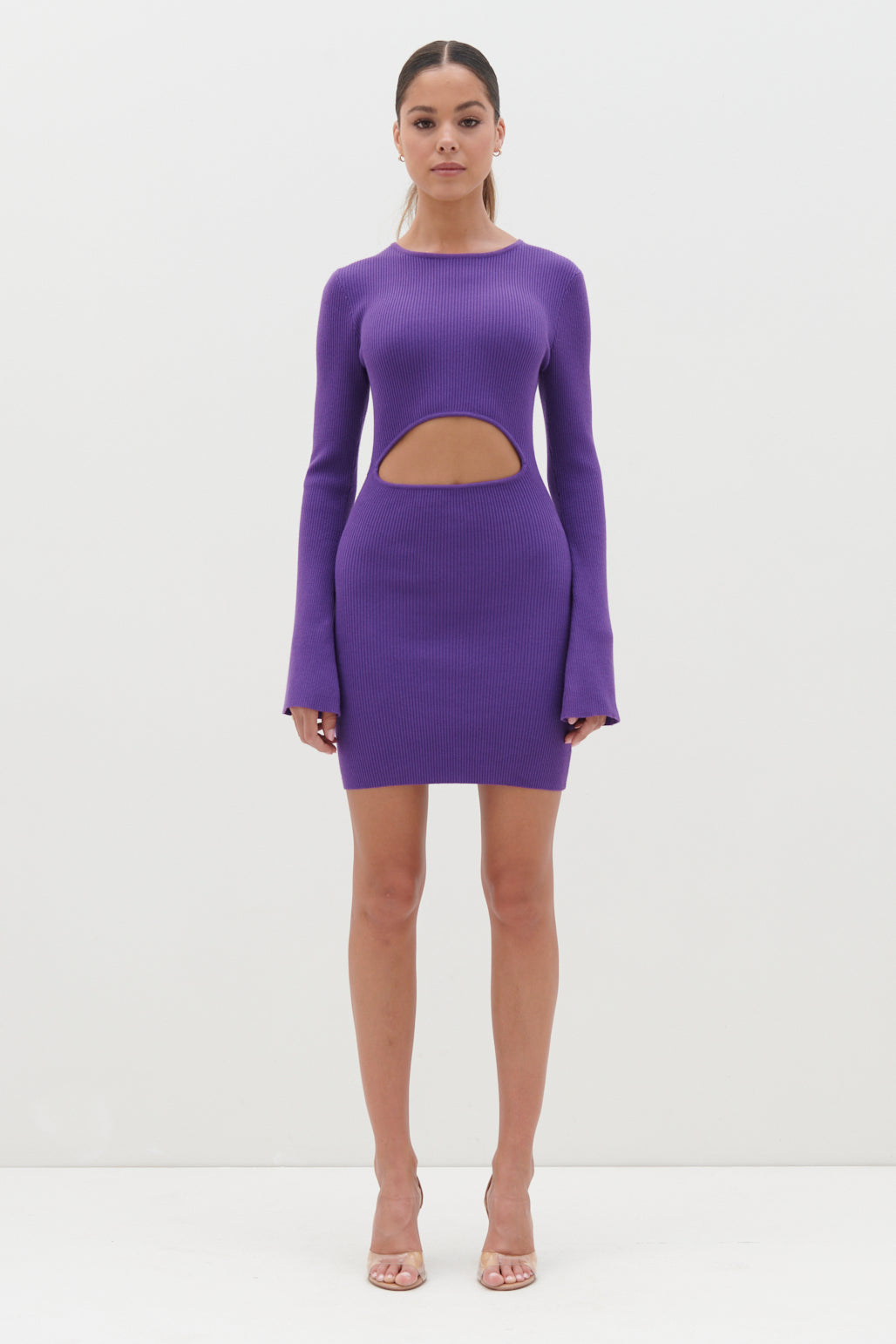 Codey Cut Out Mini Knit Dress - Iris