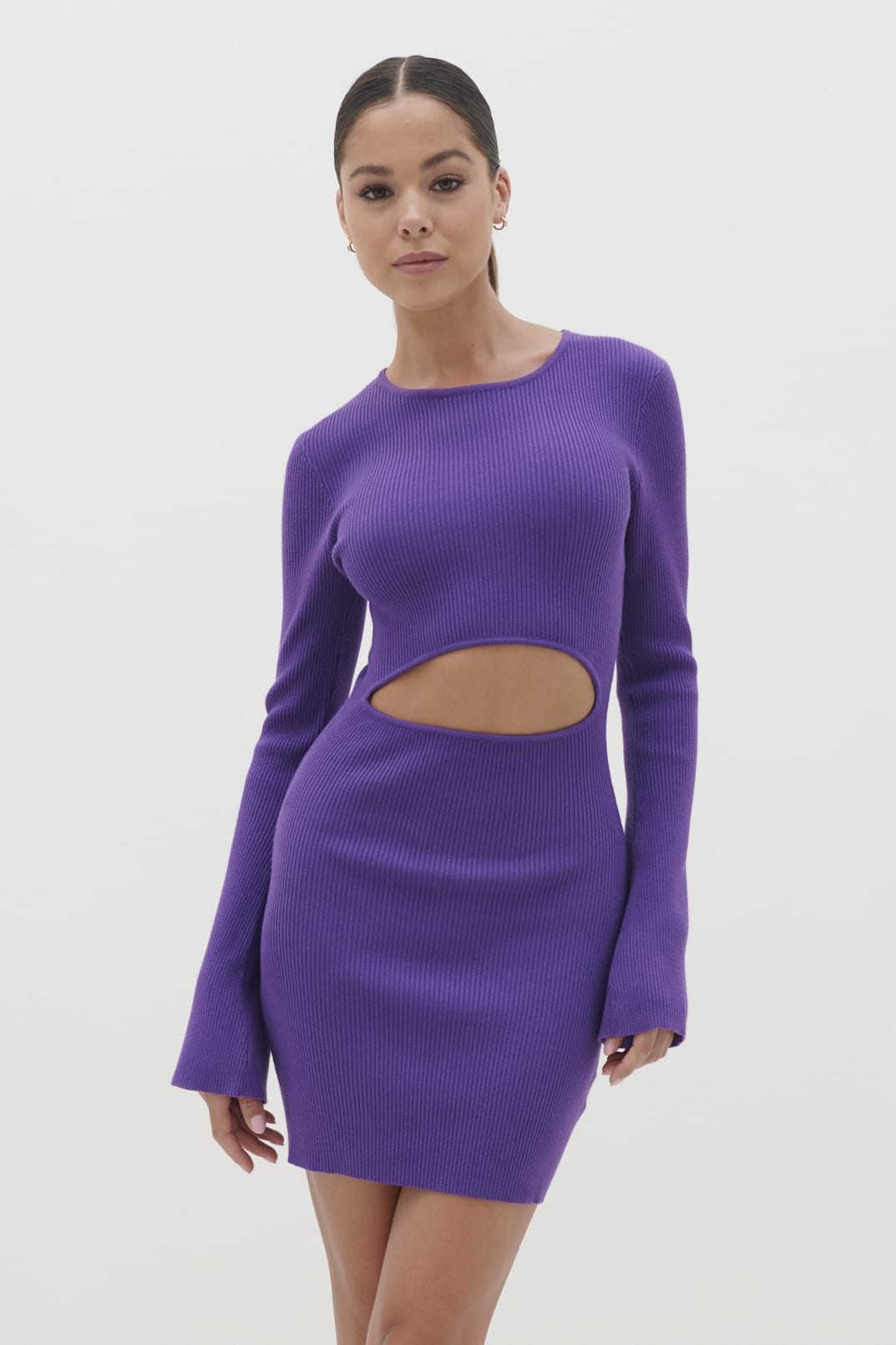 Codey Cut Out Mini Knit Dress - Iris