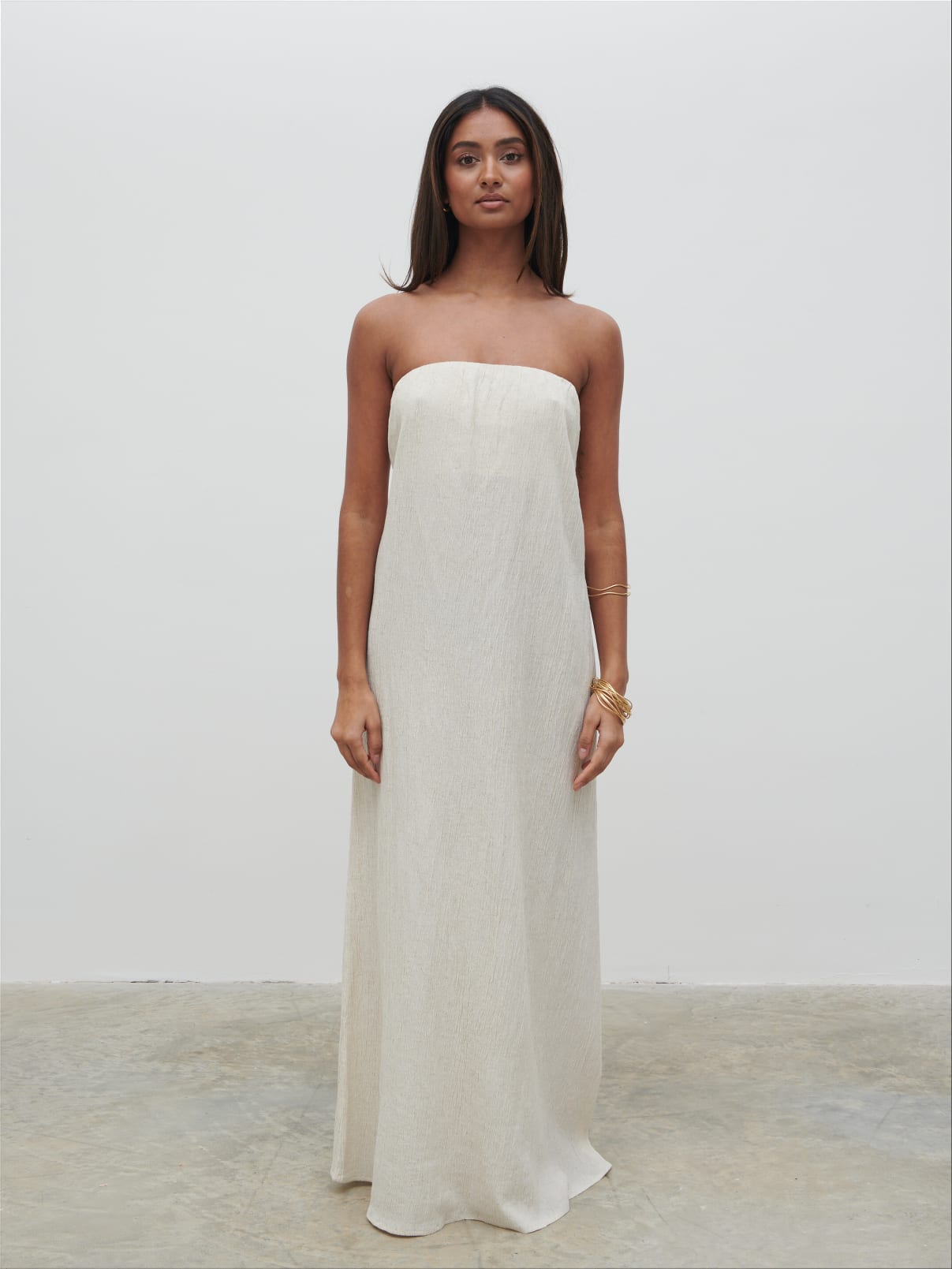 Demi Bandeau Maxi Dress - Natural