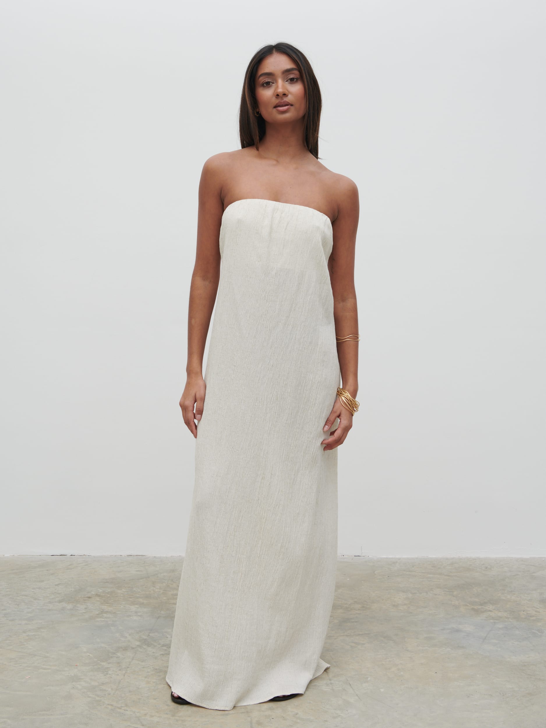 Demi Bandeau Maxi Dress - Natural