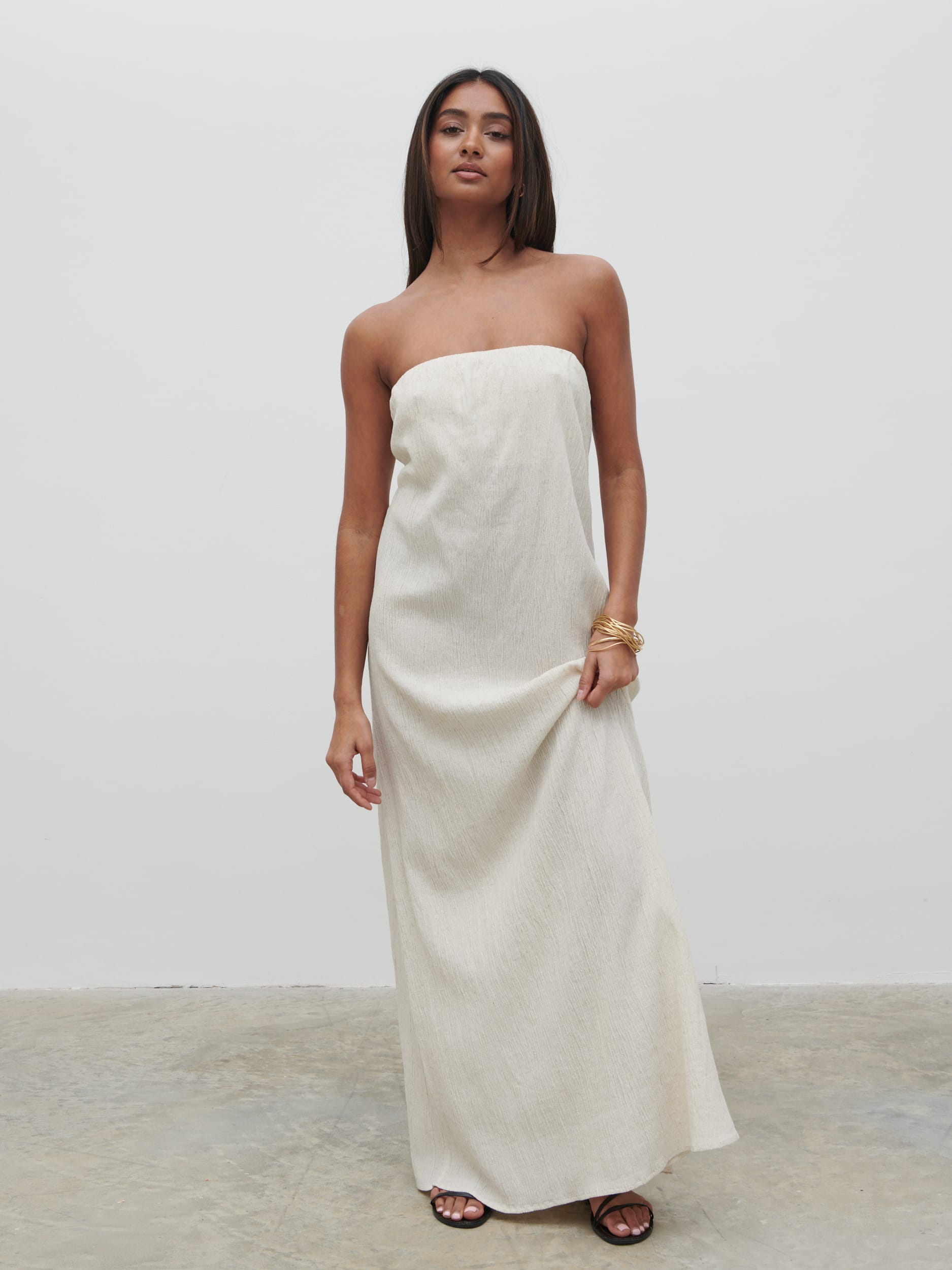 Demi Bandeau Maxi Dress - Natural