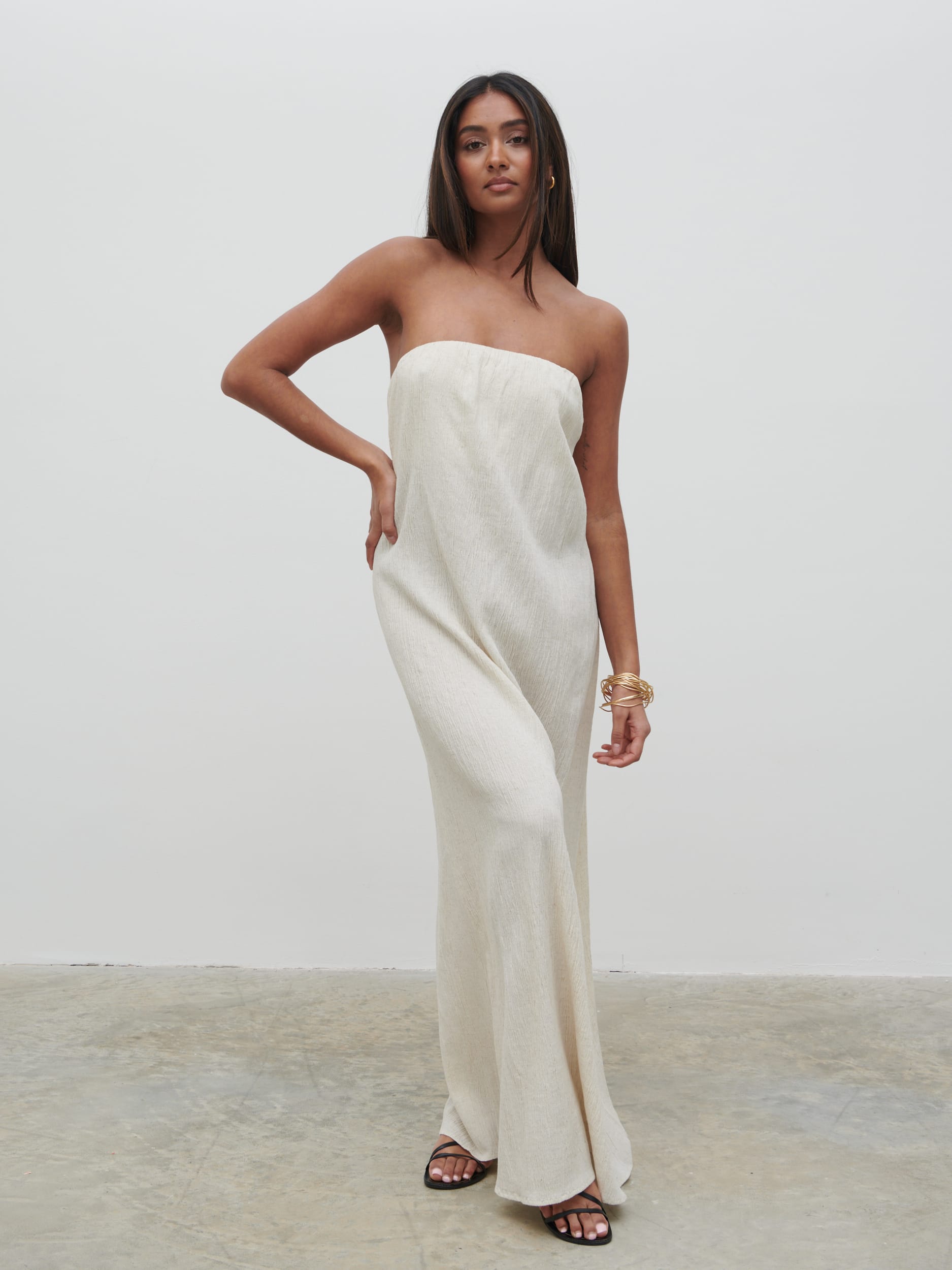 Demi Bandeau Maxi Dress - Natural