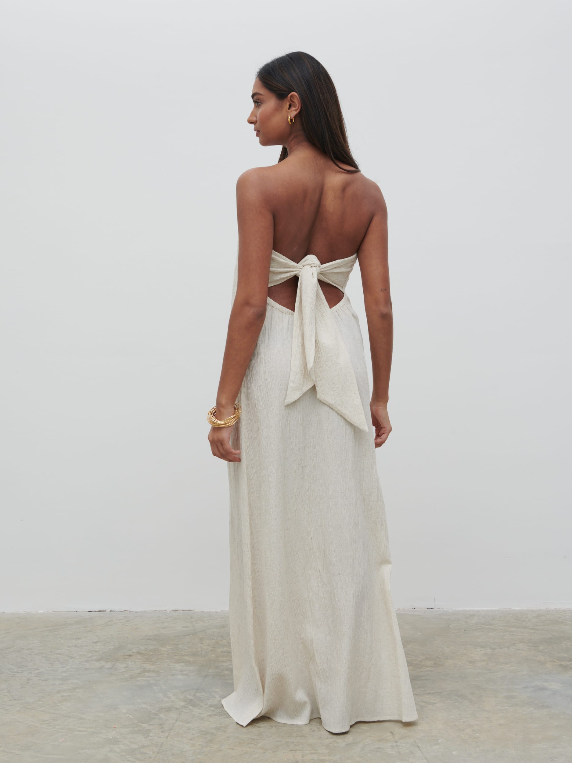 Demi Bandeau Maxi Dress - Natural
