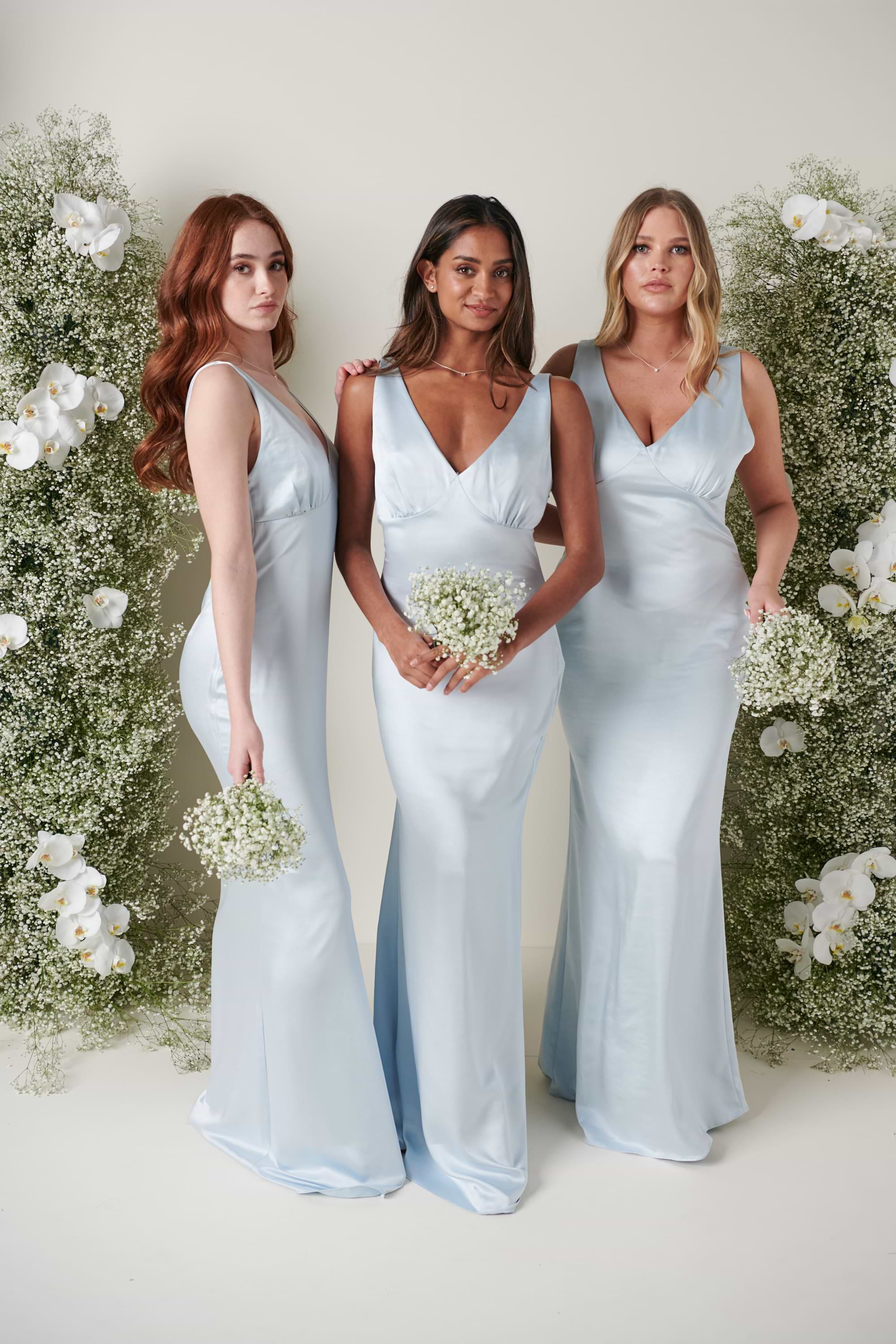Esmee Maxi Bridesmaid Dress - Matte Ice Blue – Pretty Lavish