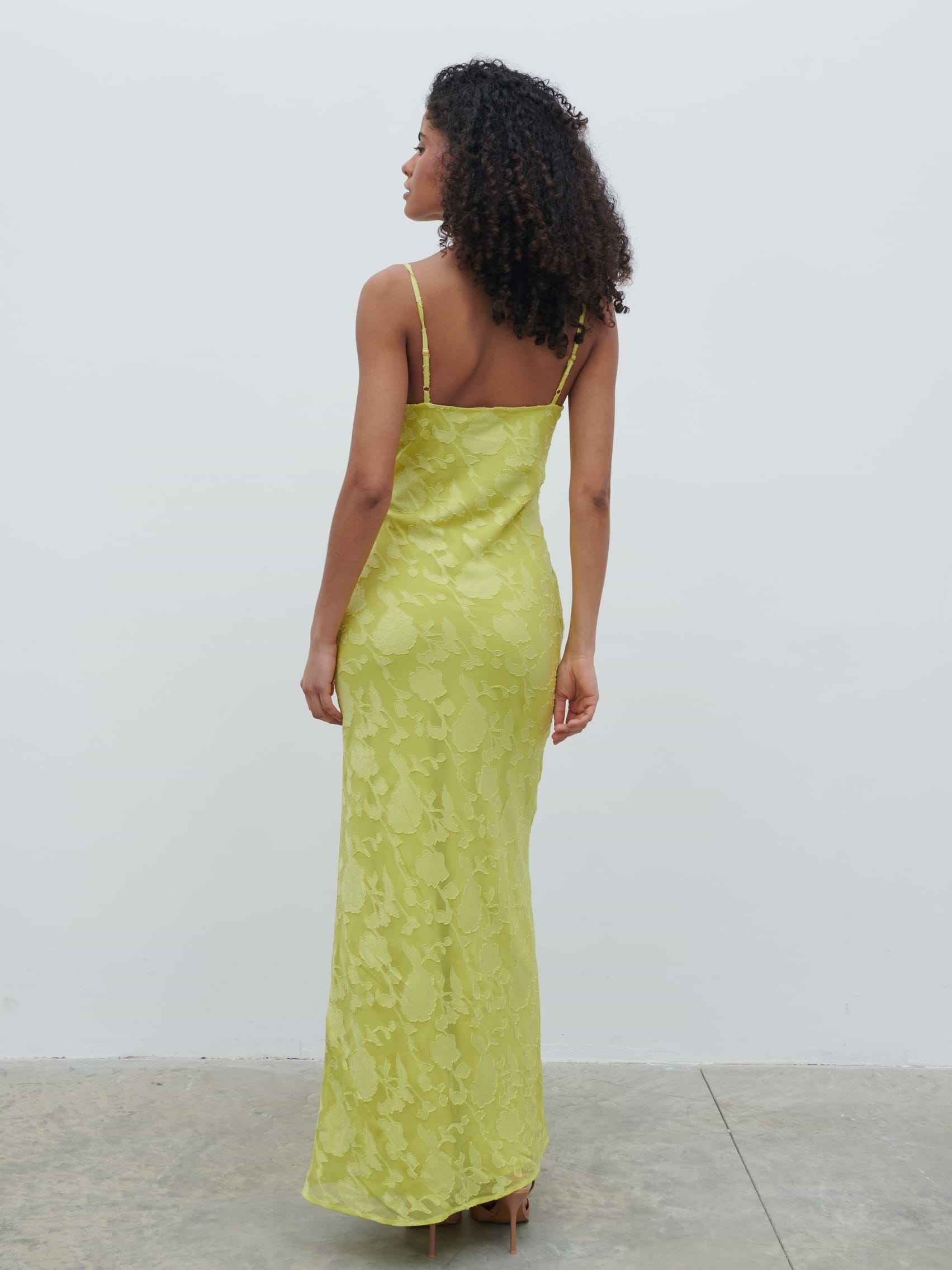 Eden Jacquard Maxi Dress - Chartreuse