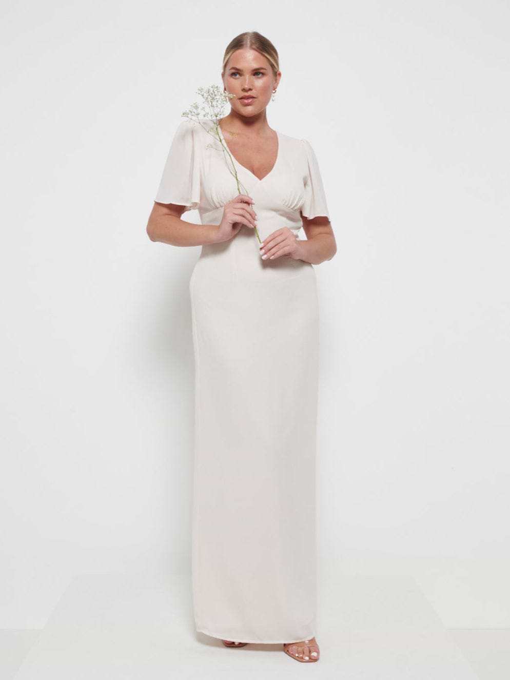 Edie Chiffon Maxi Bridesmaids Dress - Champagne