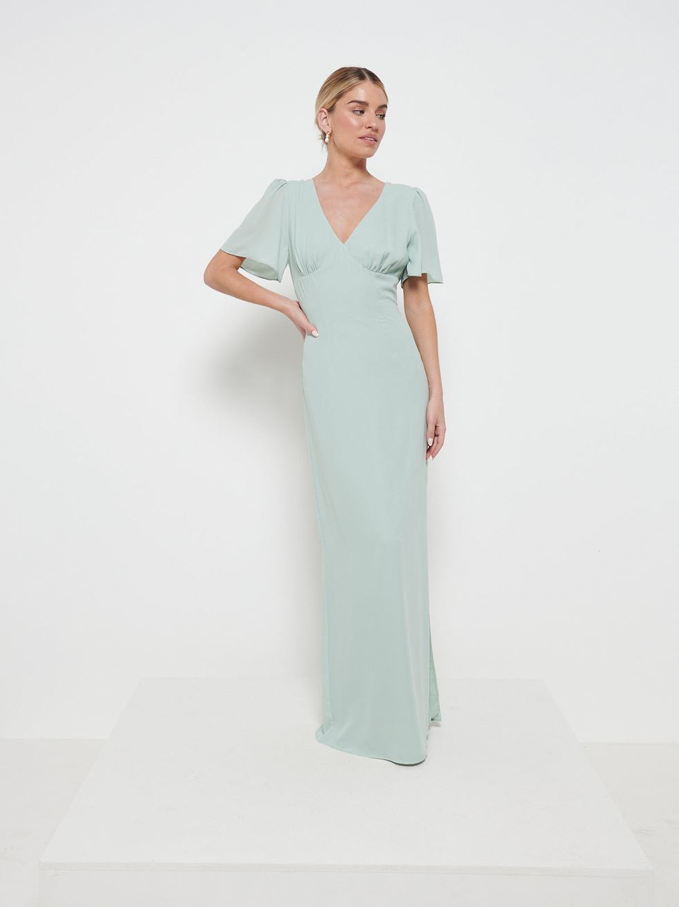 Edie Chiffon Maxi Bridesmaids Dress - Sage