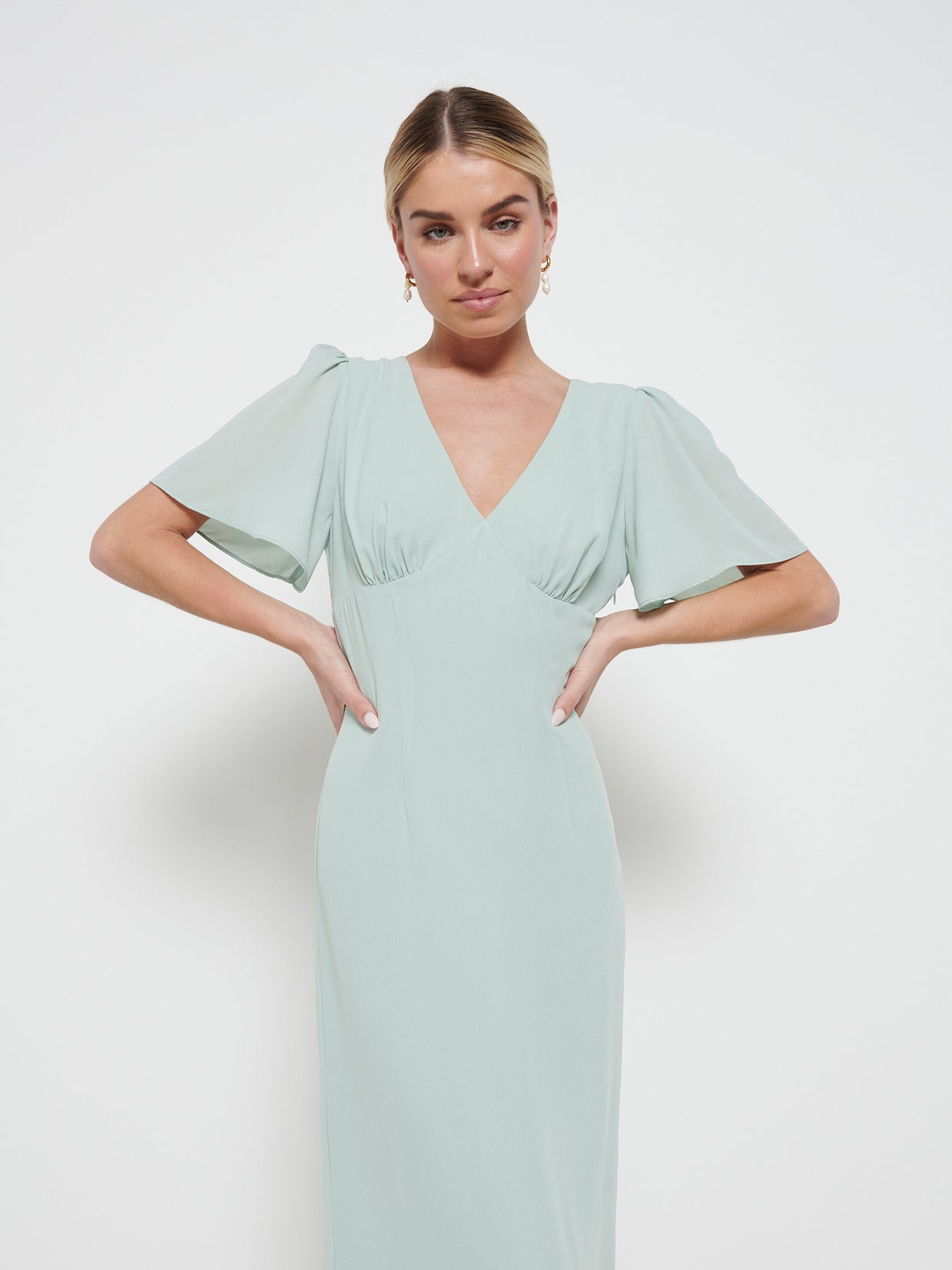 Edie Chiffon Maxi Bridesmaids Dress - Sage