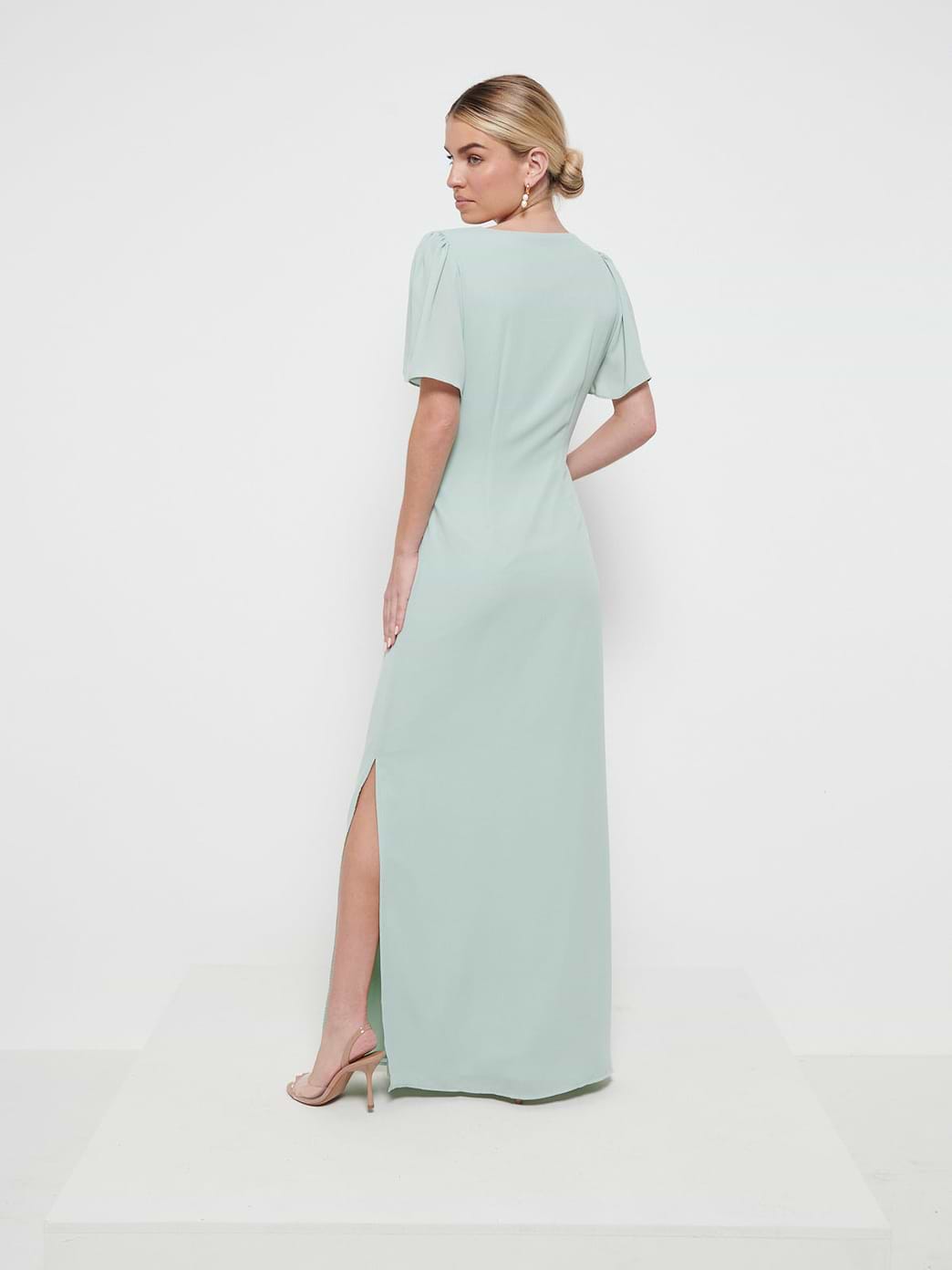 Edie Chiffon Maxi Bridesmaids Dress - Sage