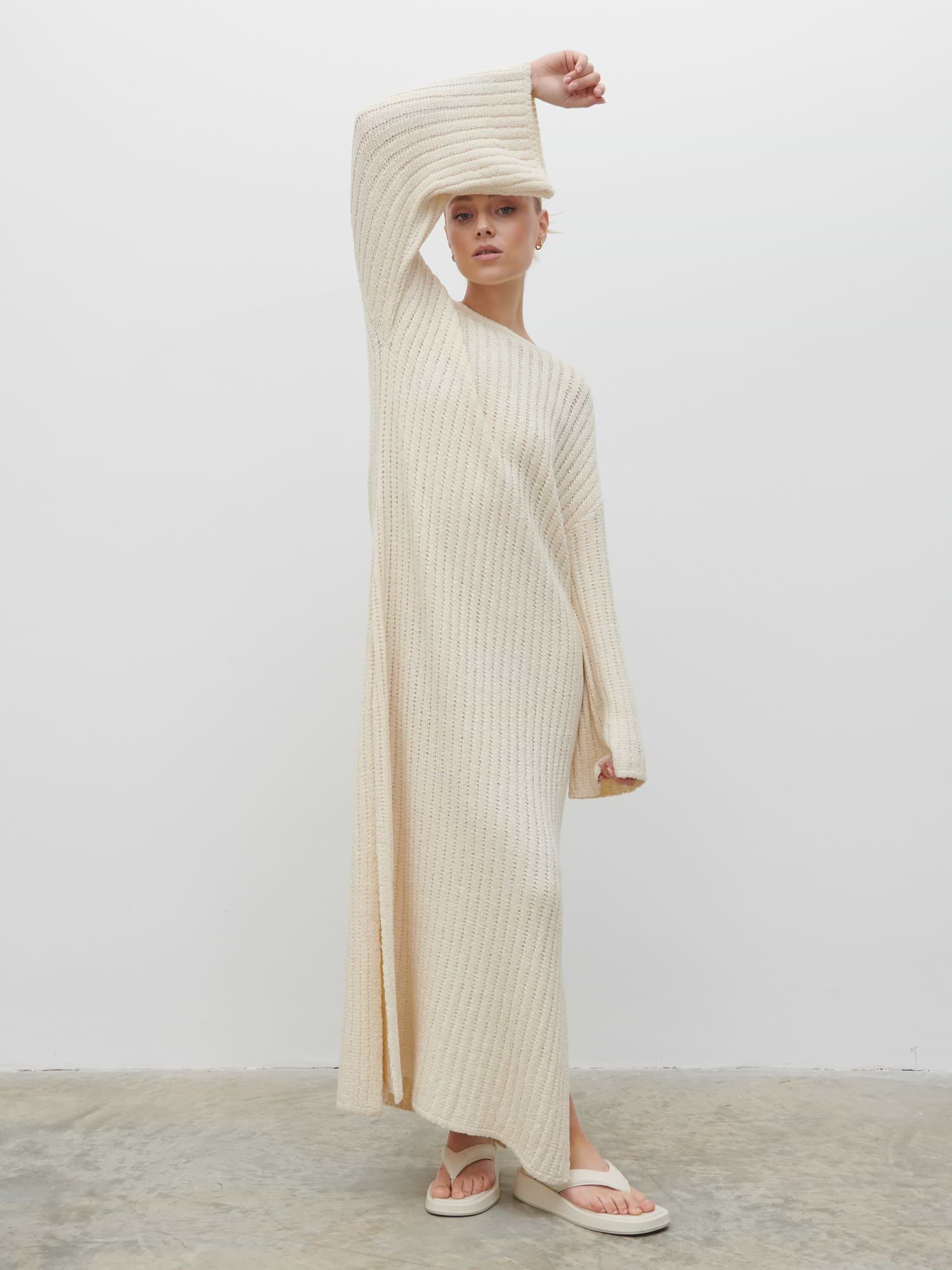 Eleanor Knit Midaxi Dress - Cream