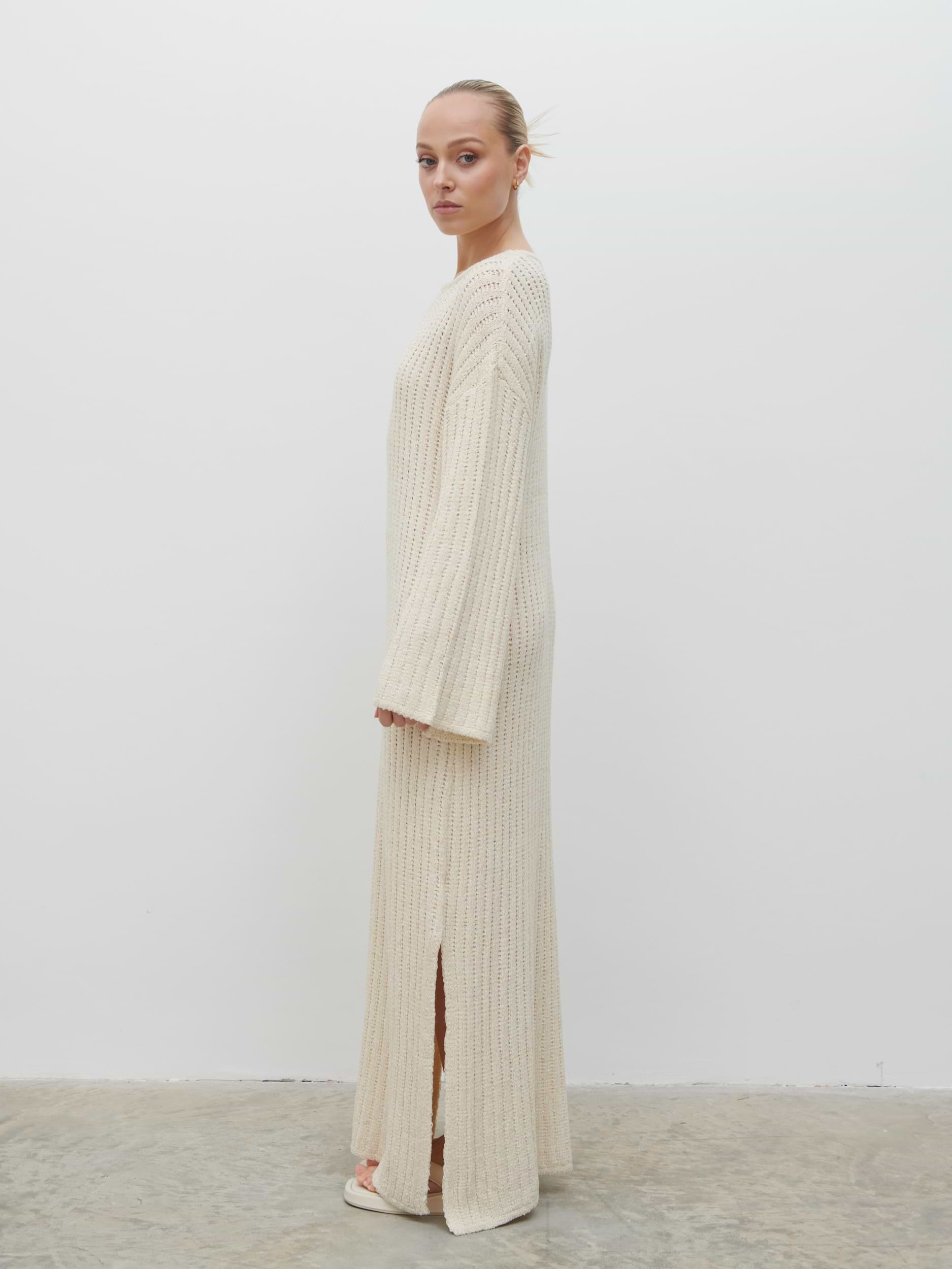 Eleanor Knit Midaxi Dress - Cream
