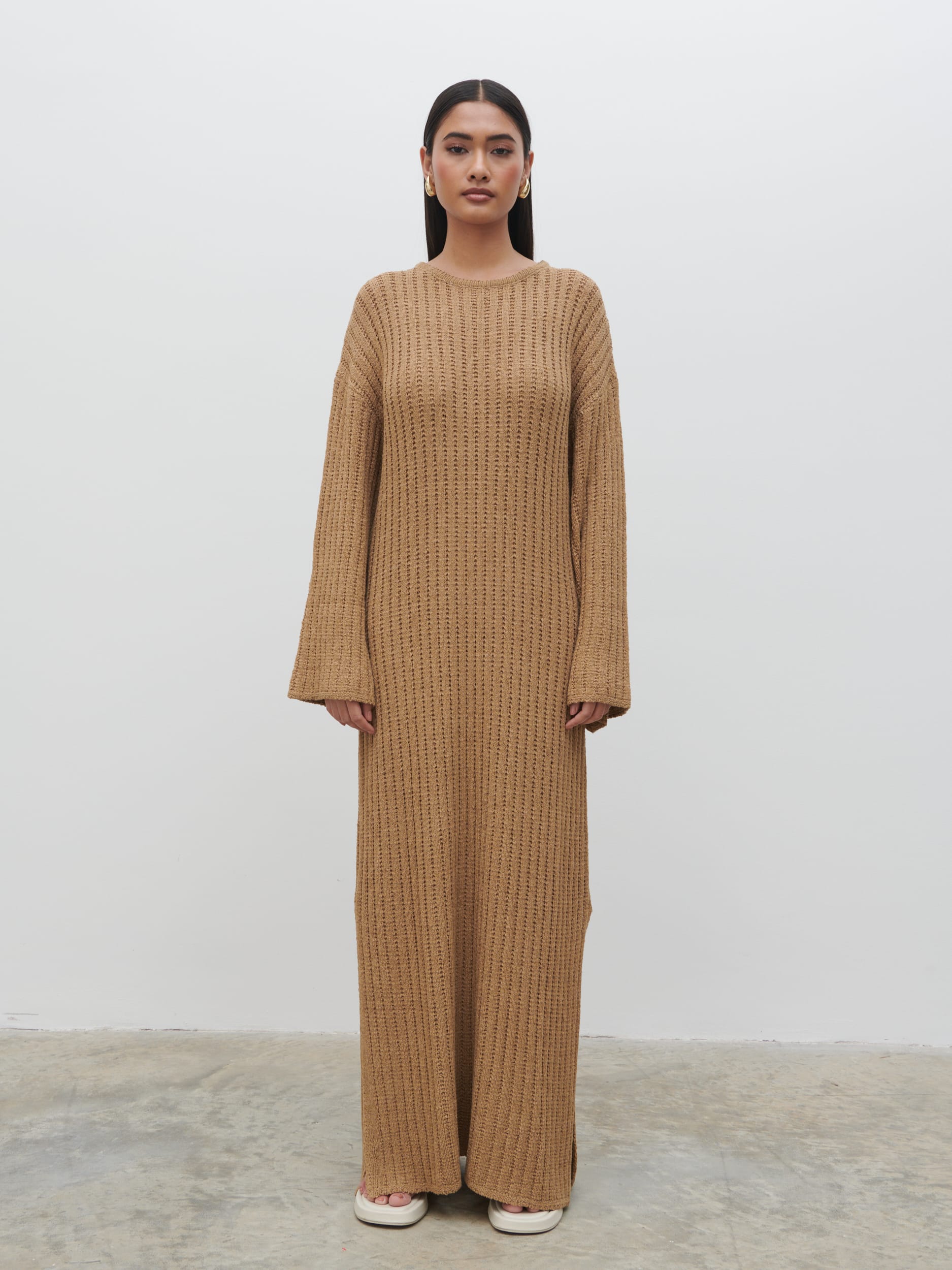 Eleanor Knit Maxi Dress - Biscuit