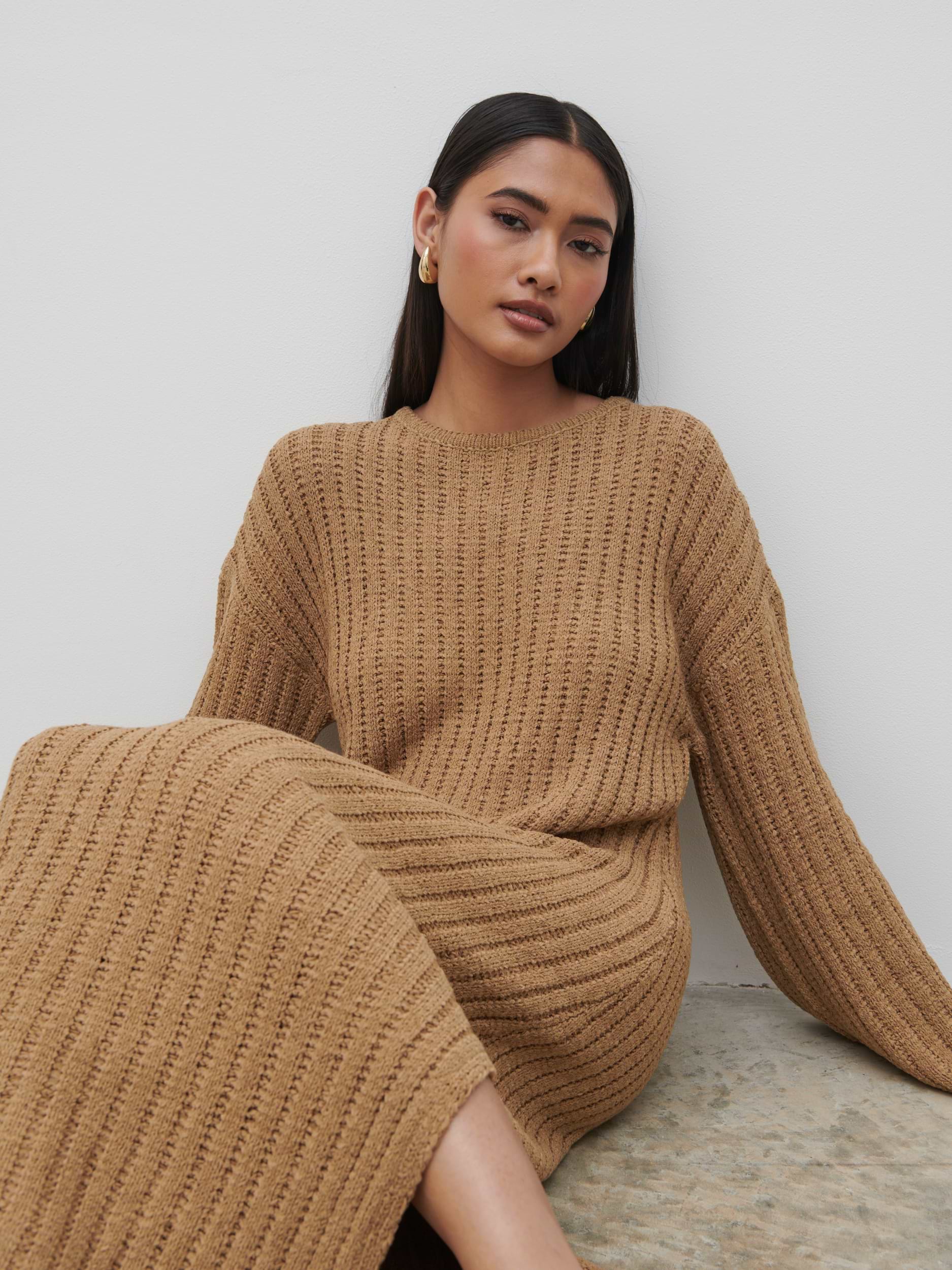 Eleanor Knit Maxi Dress - Biscuit