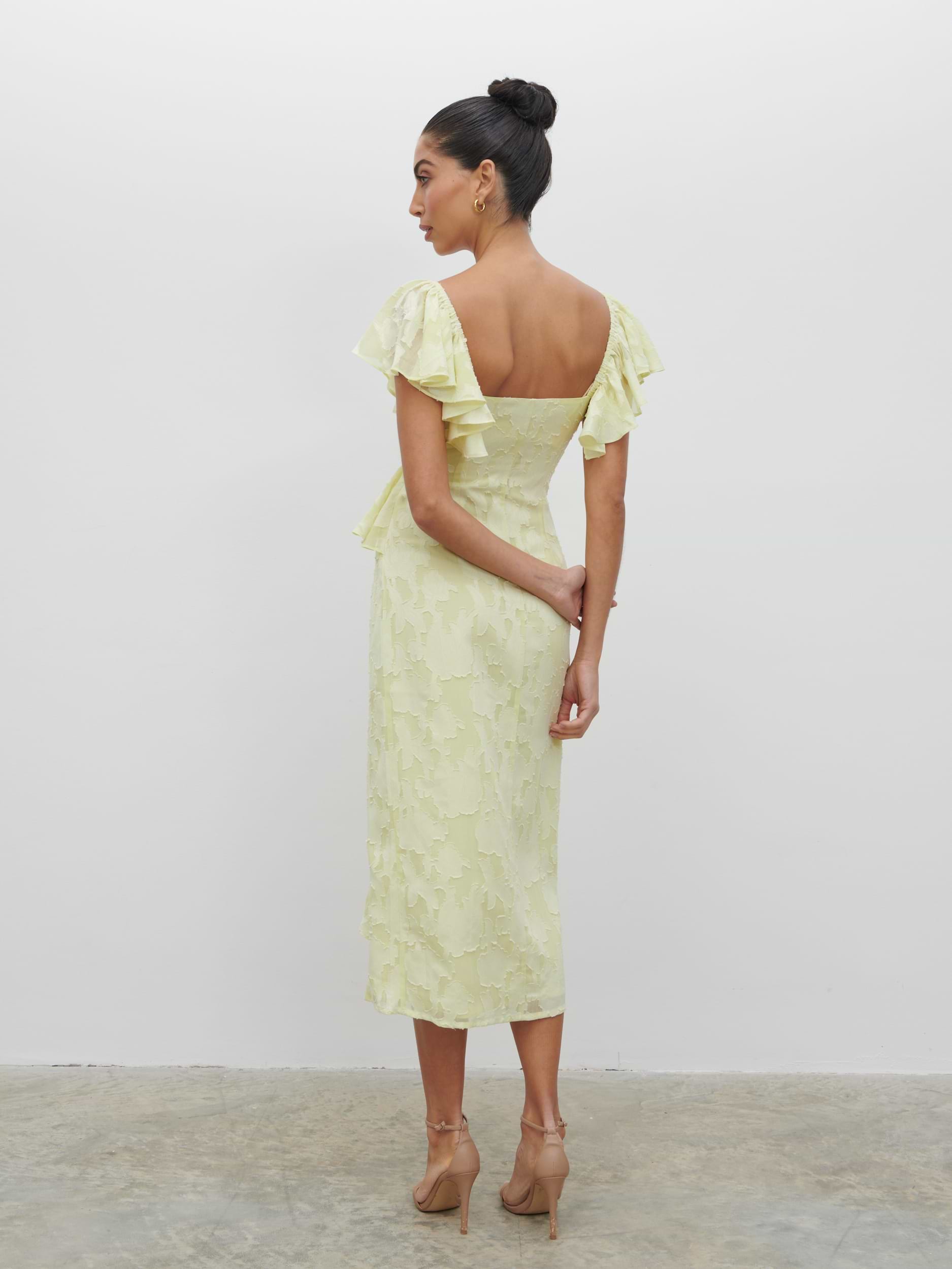Eloise Ruffle Midaxi Dress - Lemon