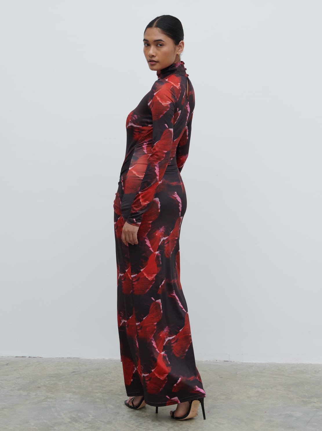 Emmeline High Neck Jersey Maxi Dress - Print