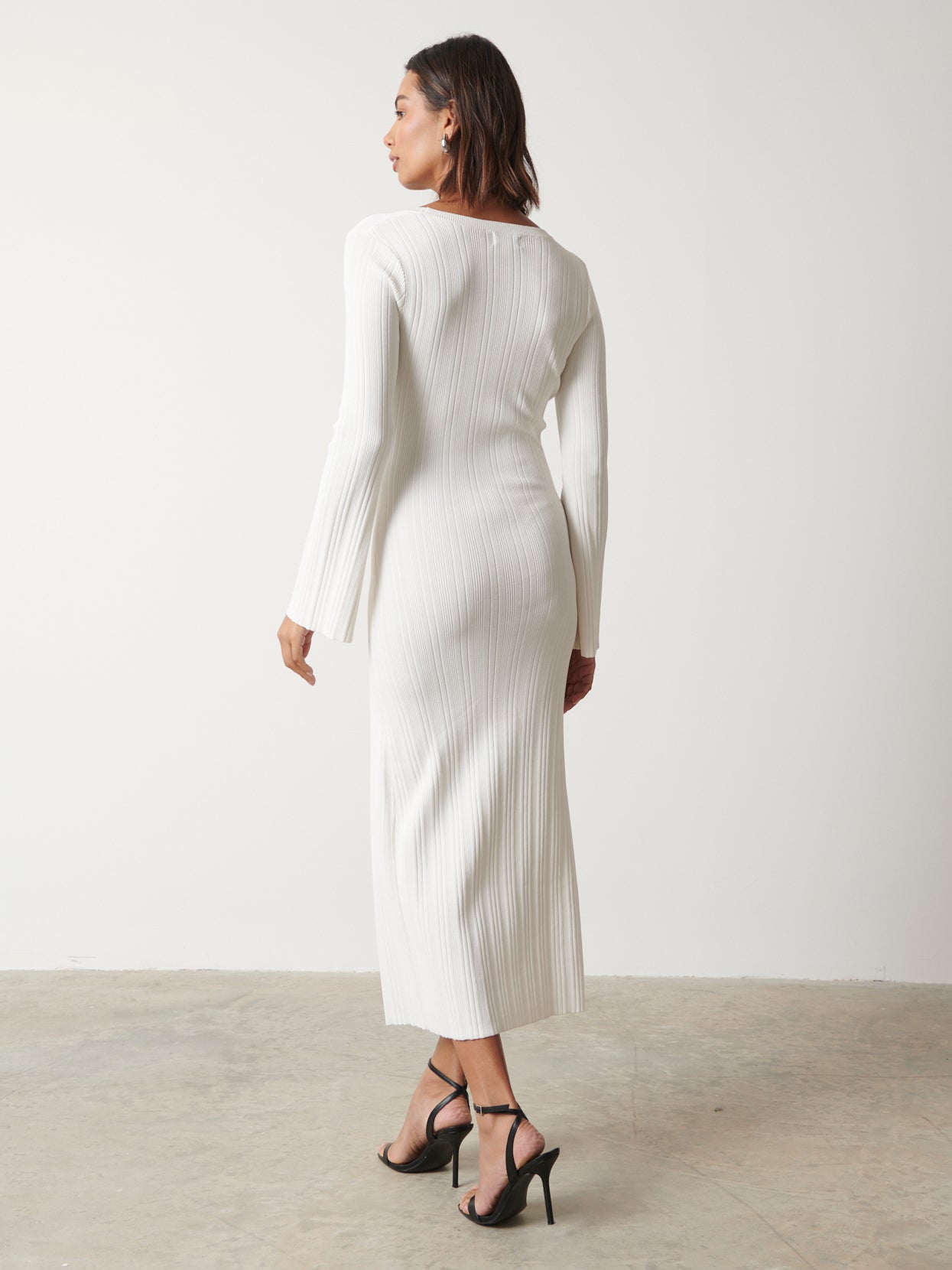 Emmie Cut Out Knit Midaxi Dress - Cream