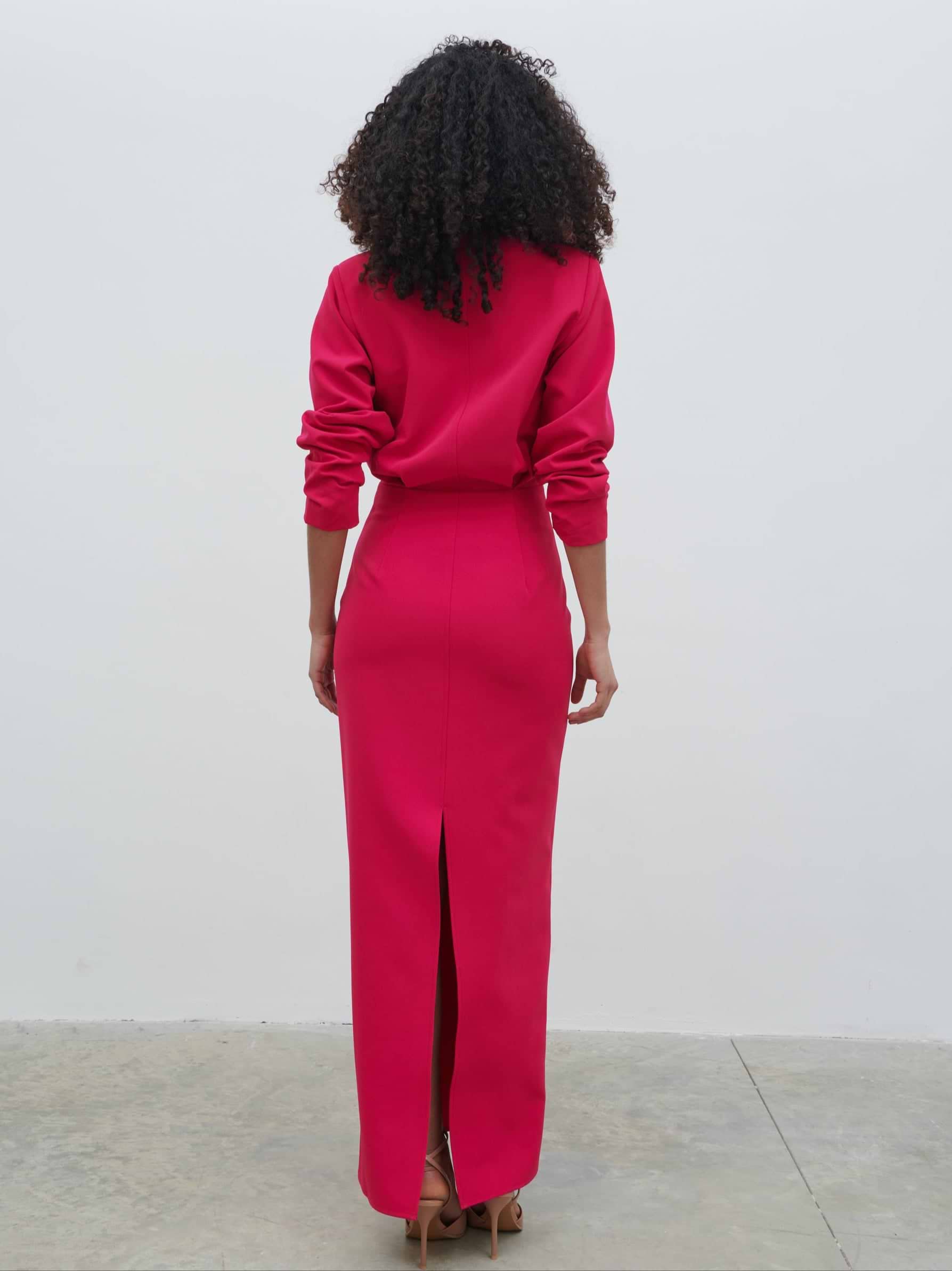 Escala V-Neck Maxi Dress - Fuchsia