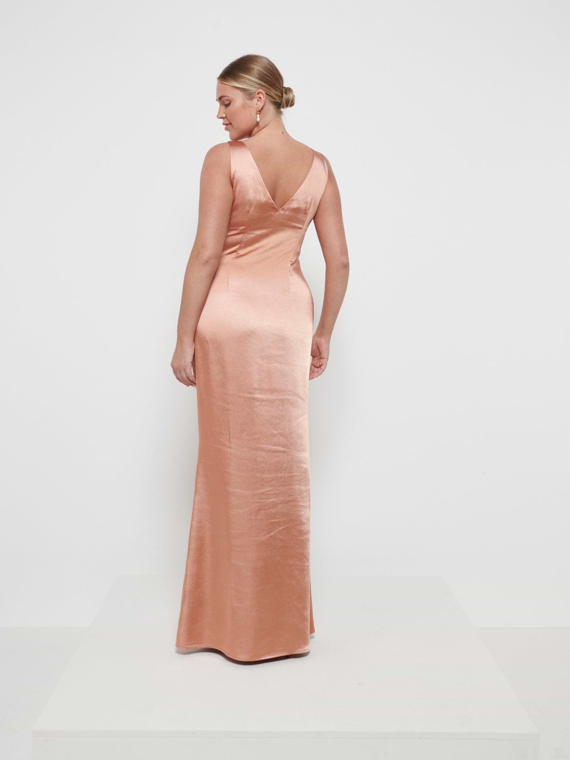Esmee Maxi Bridesmaid Dress - Matte Cinnamon
