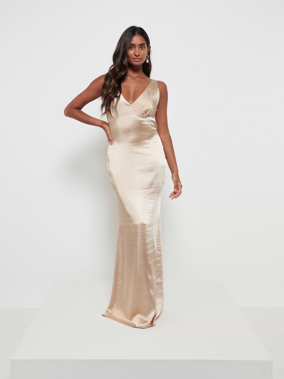 Esmee Maxi Bridesmaid Dress - Matte Bronze