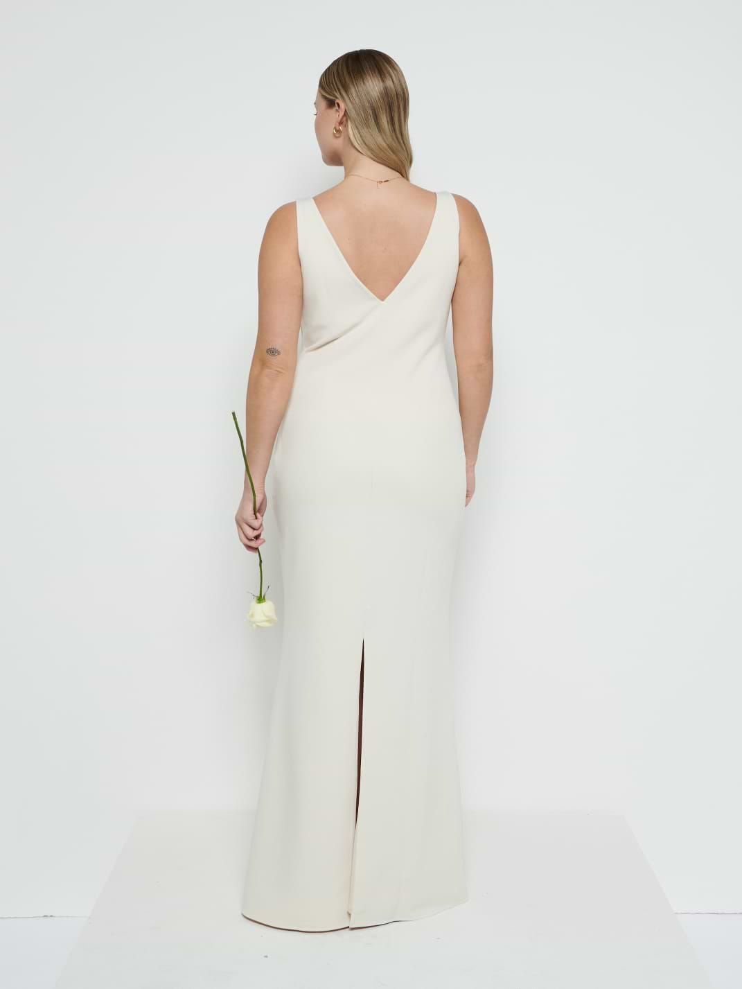 Esmee Crepe Maxi Bridesmaid Dress - Champagne