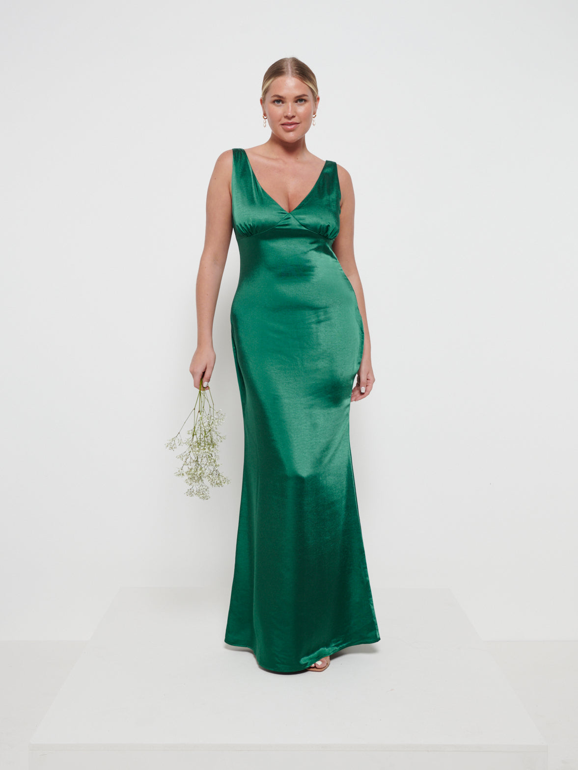 Esmee Maxi Bridesmaid Dress - Matte Emerald