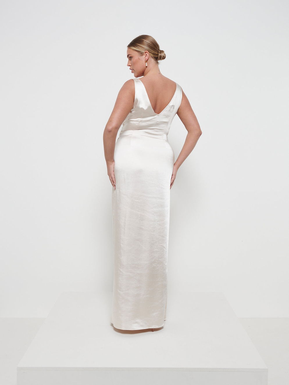 Esmee Wrap Maxi Bridesmaid Dress - Matte Champagne