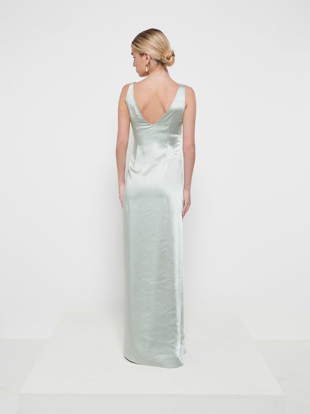 Esmee Wrap Maxi Bridesmaid Dress - Matte Sage