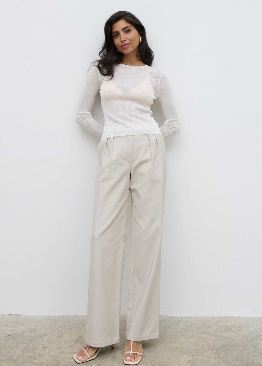 Essie Sheer Knit Top - Cream