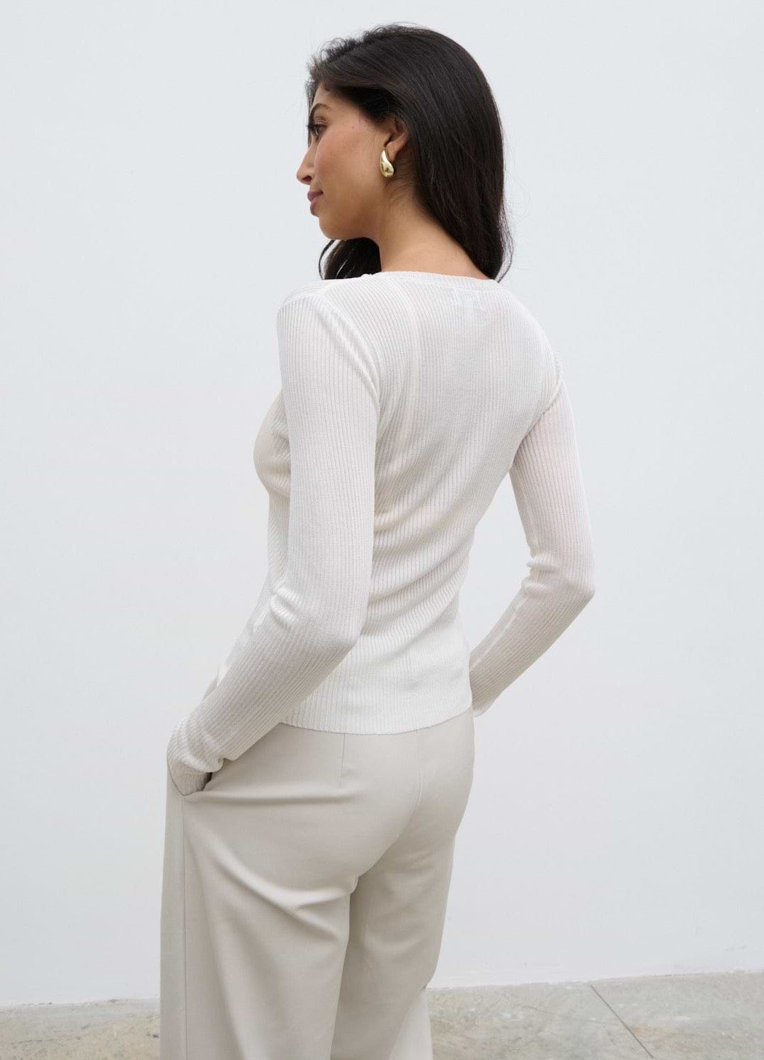 Essie Sheer Knit Top - Cream