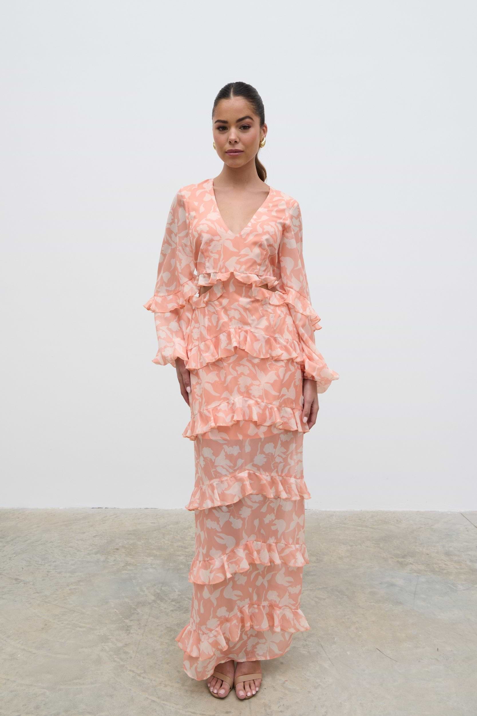 Evie Maxi Dress - Terracotta Petal