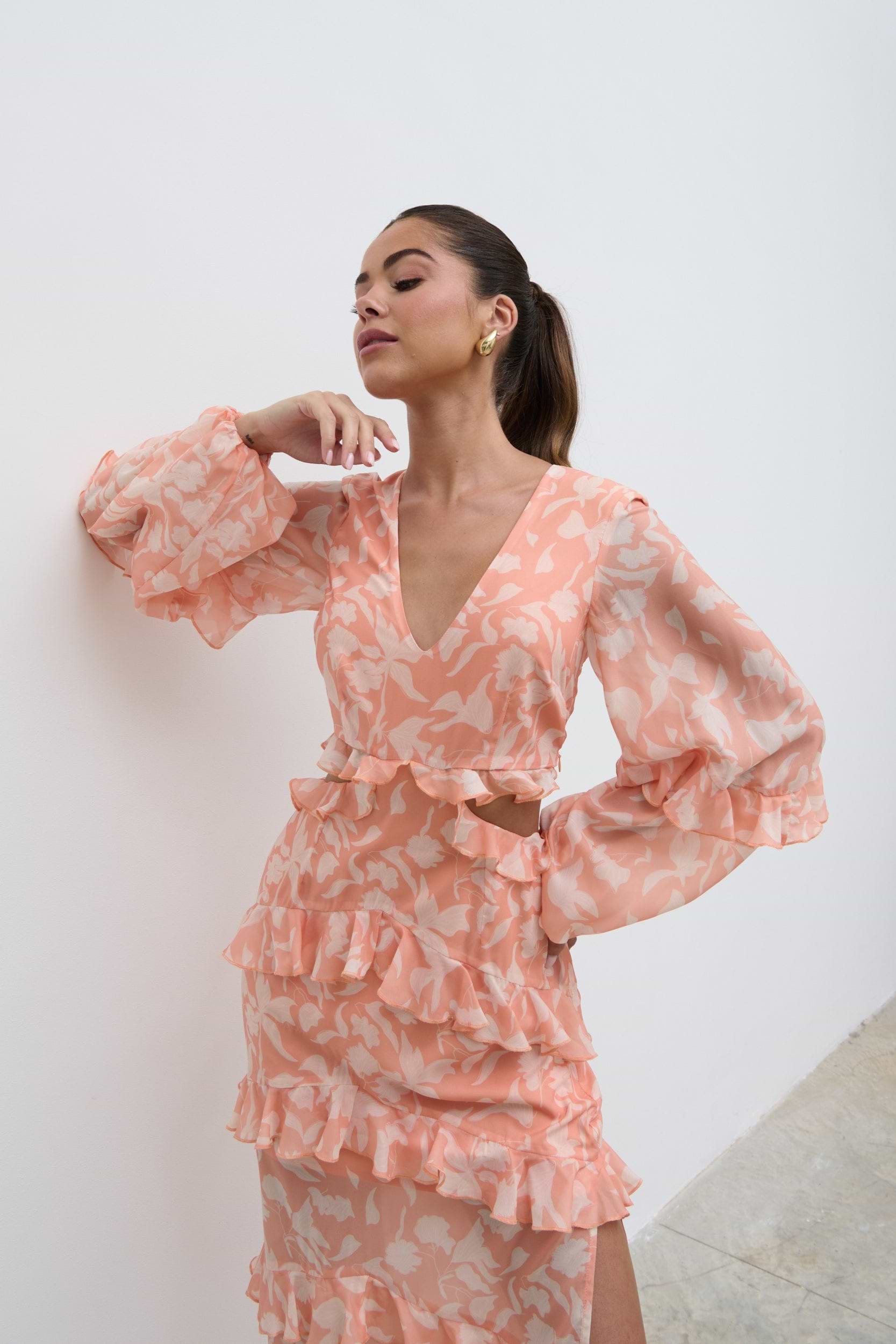 Evie Maxi Dress - Terracotta Petal