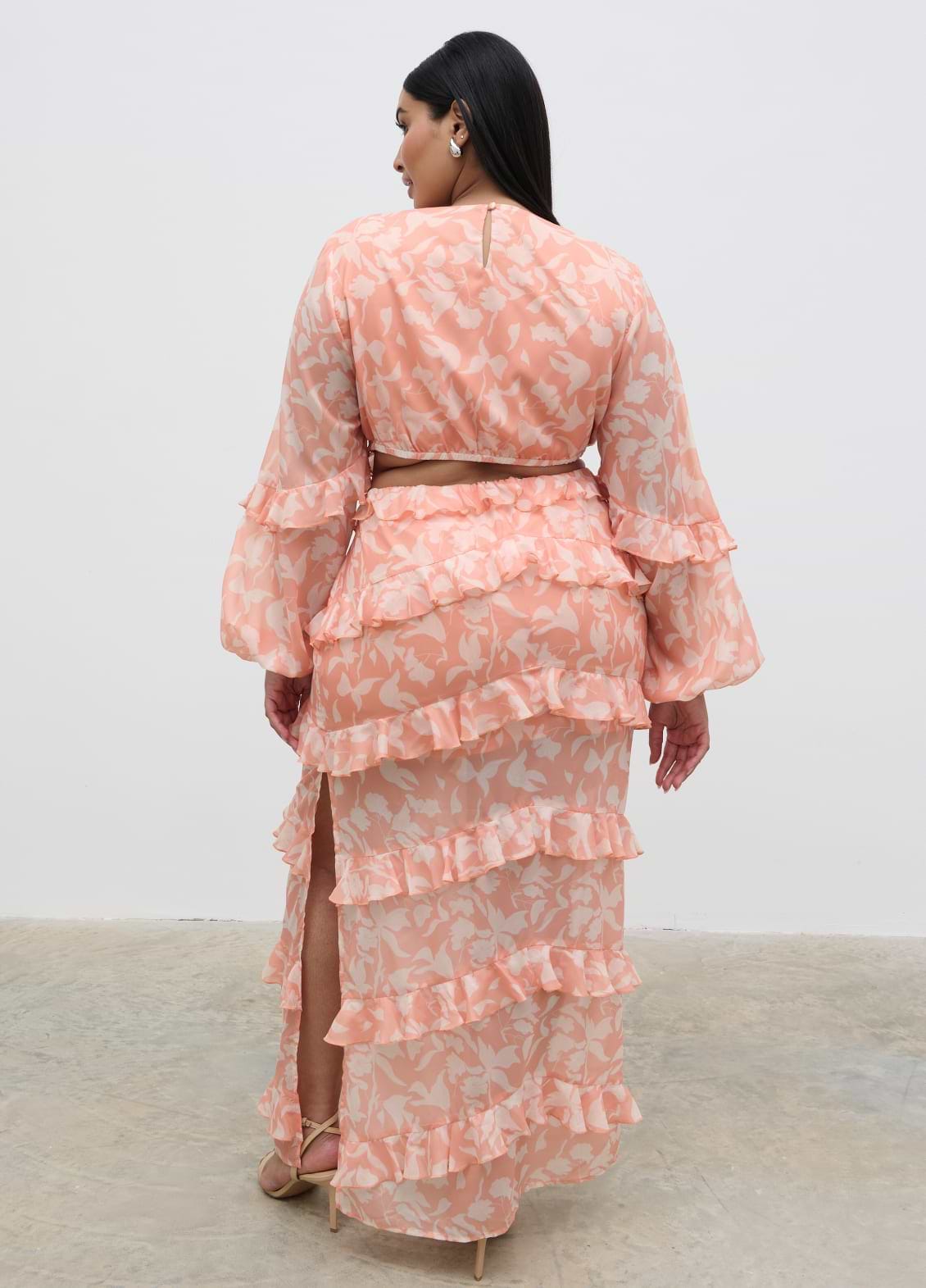 Evie Maxi Dress Curve - Terracotta Petal