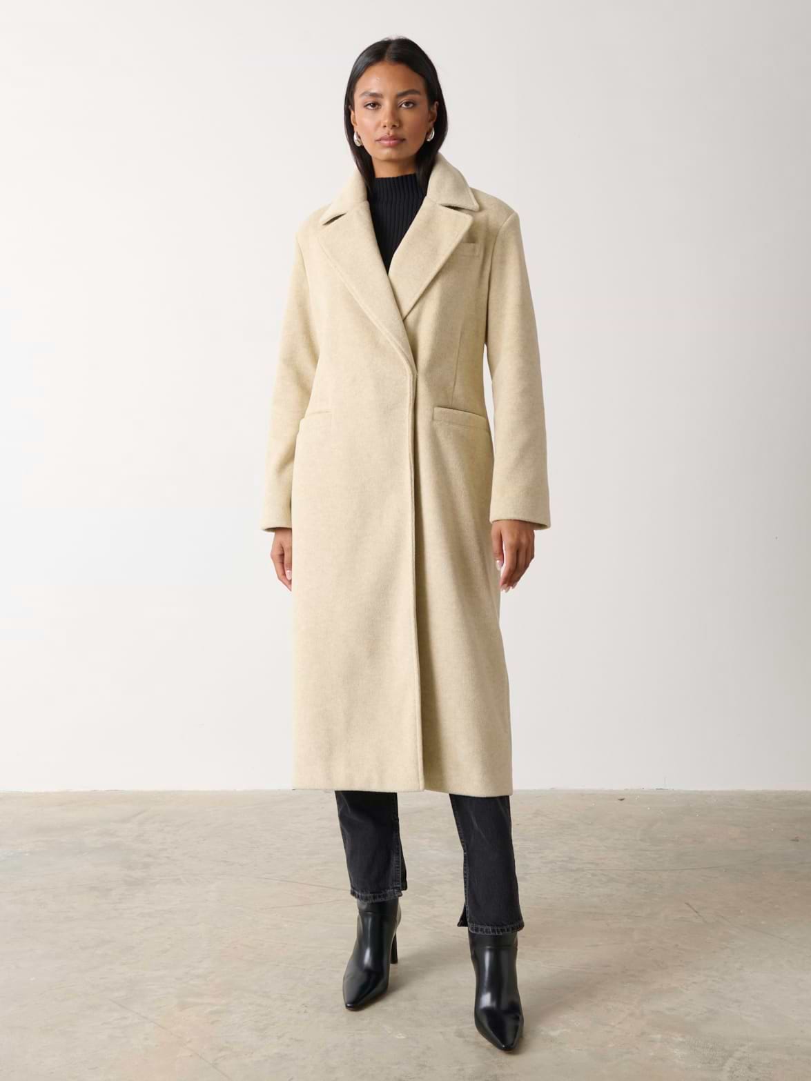 Ezra Boxy Collared Coat - Oatmeal