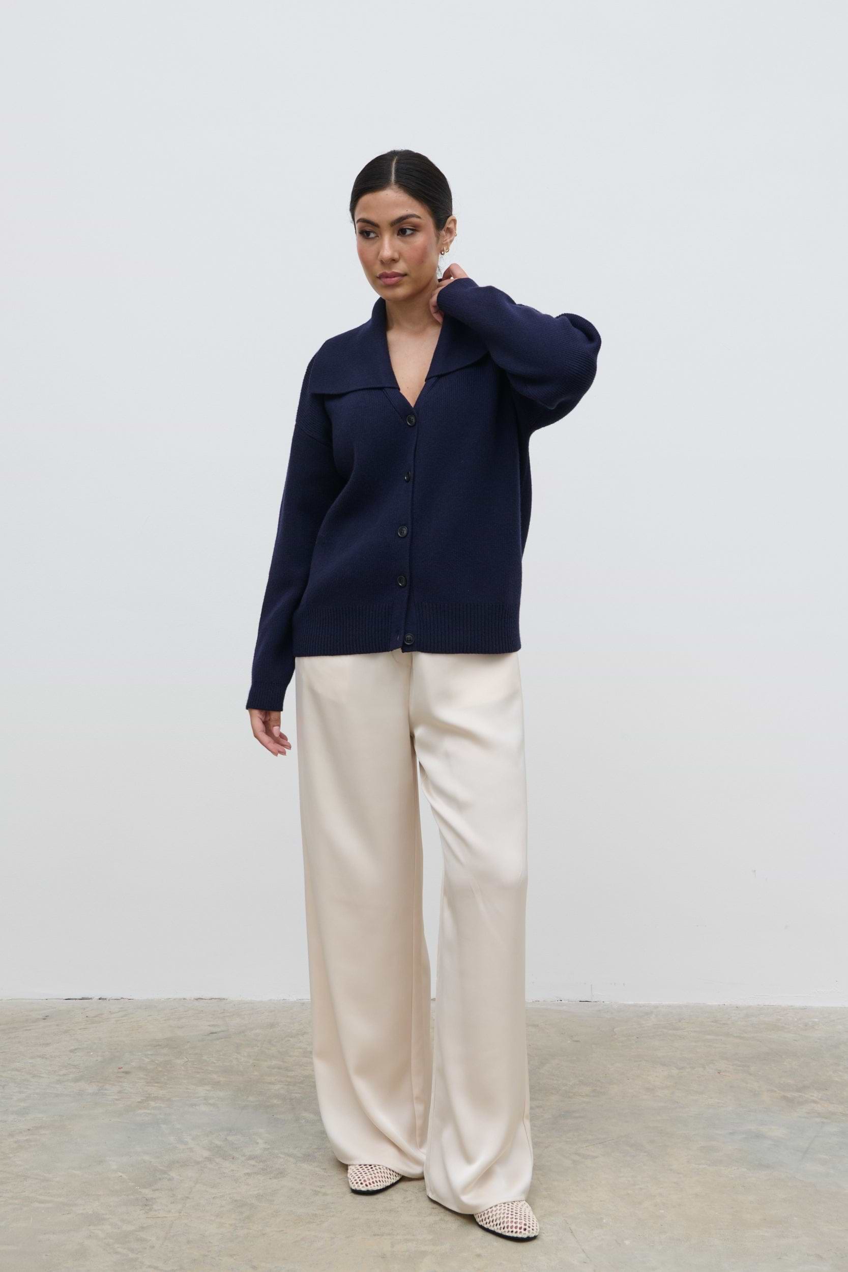 Fallon Knit Cardigan - Navy
