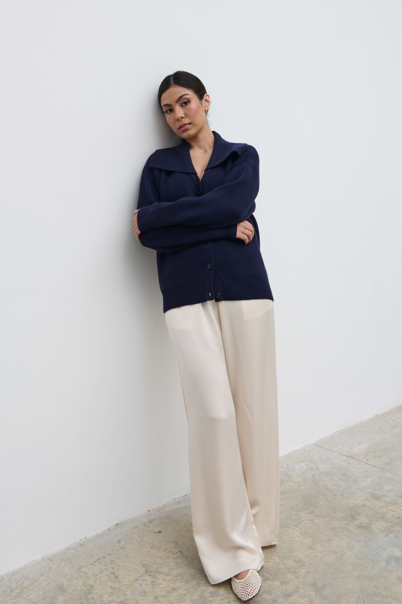 Fallon Knit Cardigan - Navy