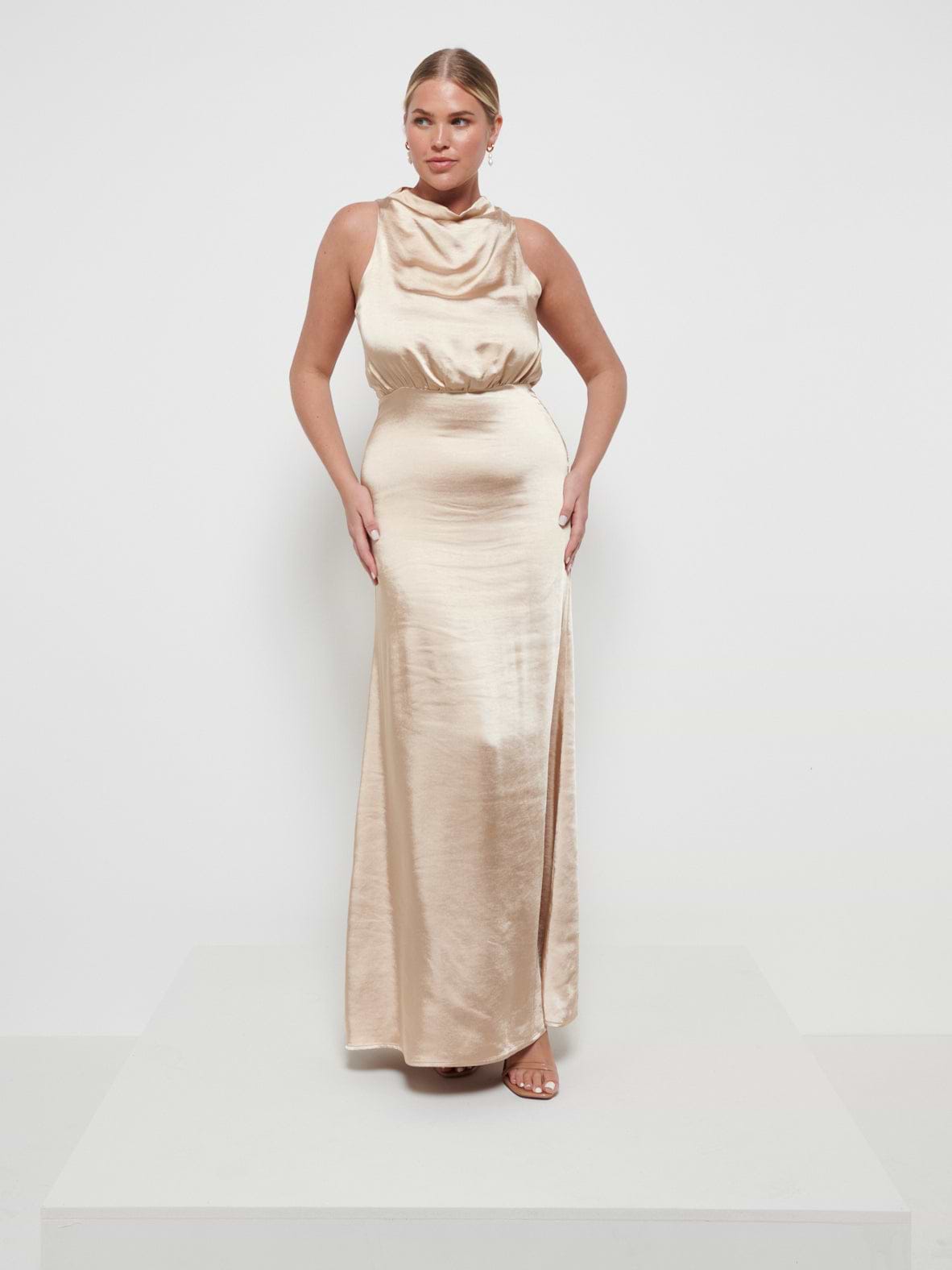 Farrah Maxi Bridesmaid Dress - Matte Bronze