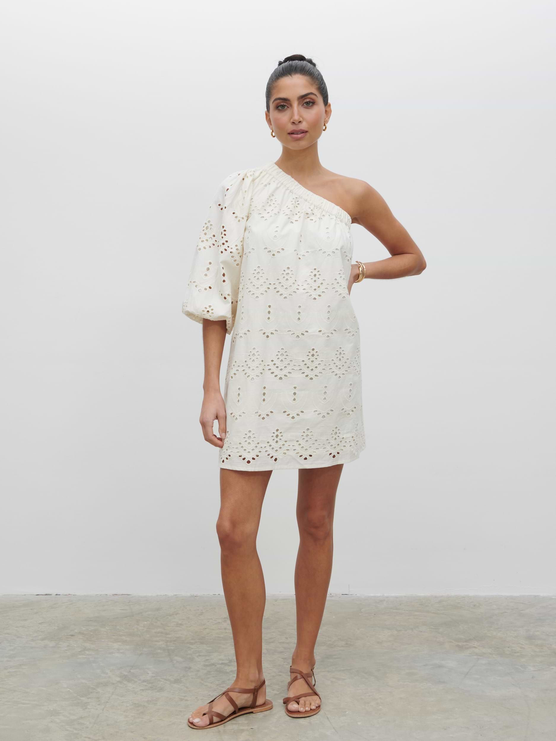 Fawn Broderie Mini Dress - Natural