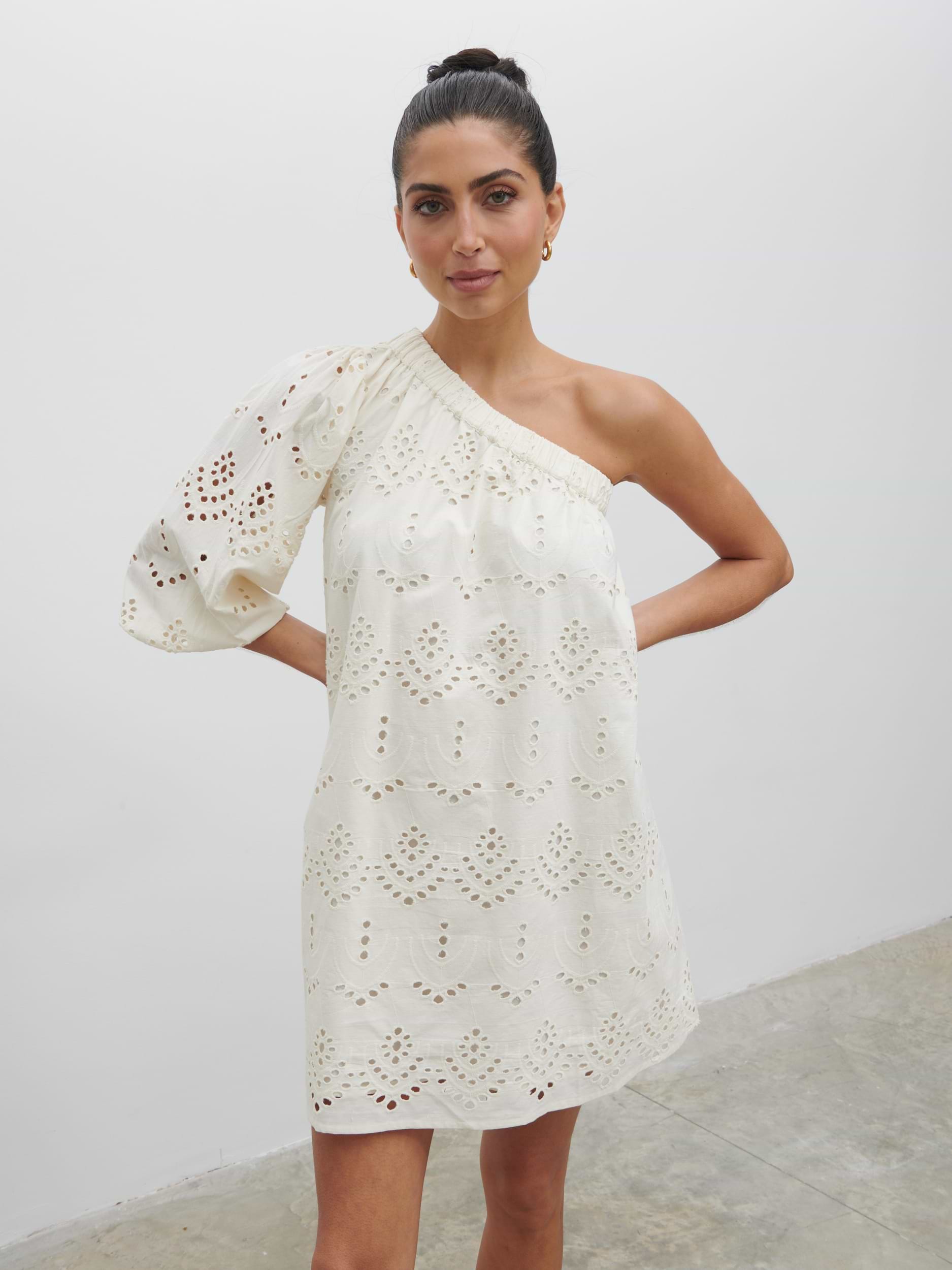 Fawn Broderie Mini Dress - Natural