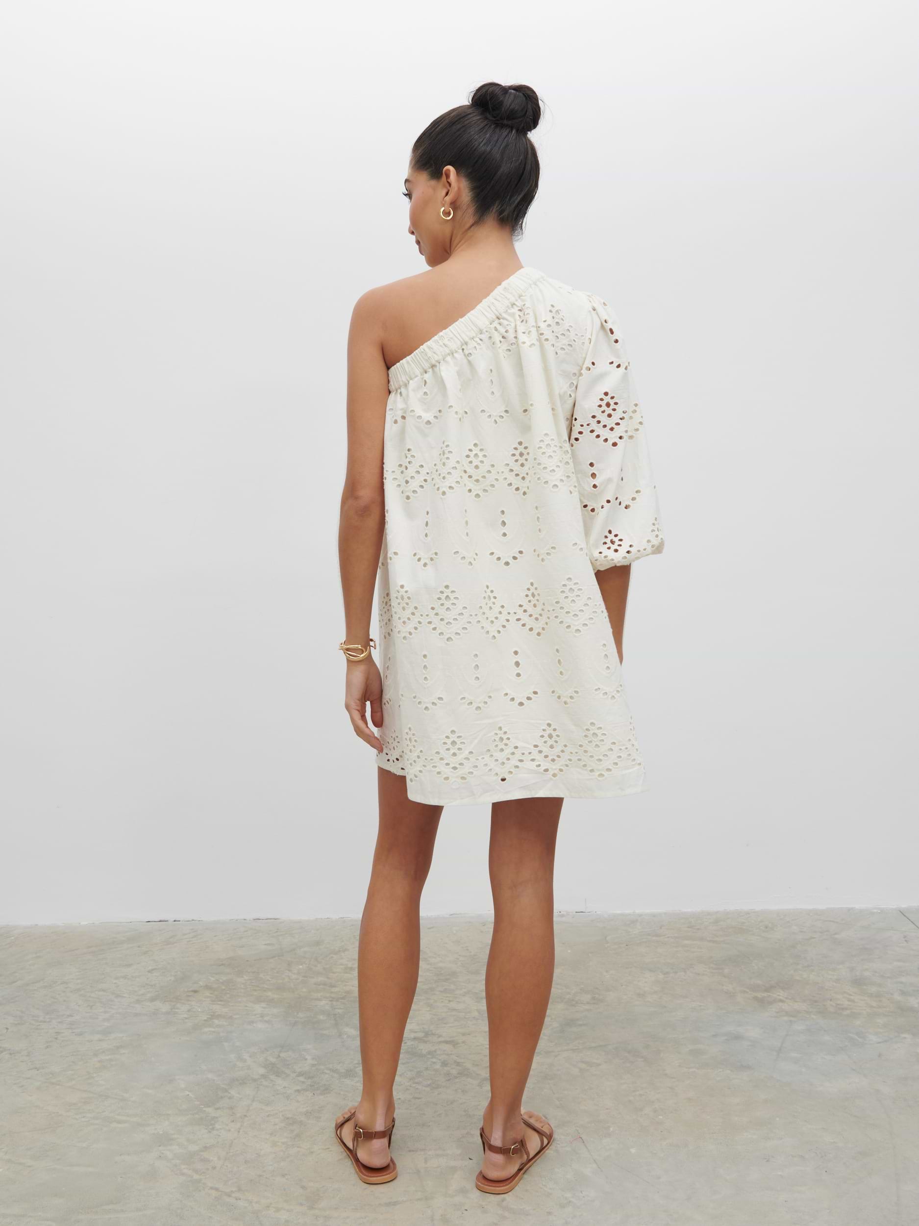 Fawn Broderie Mini Dress - Natural