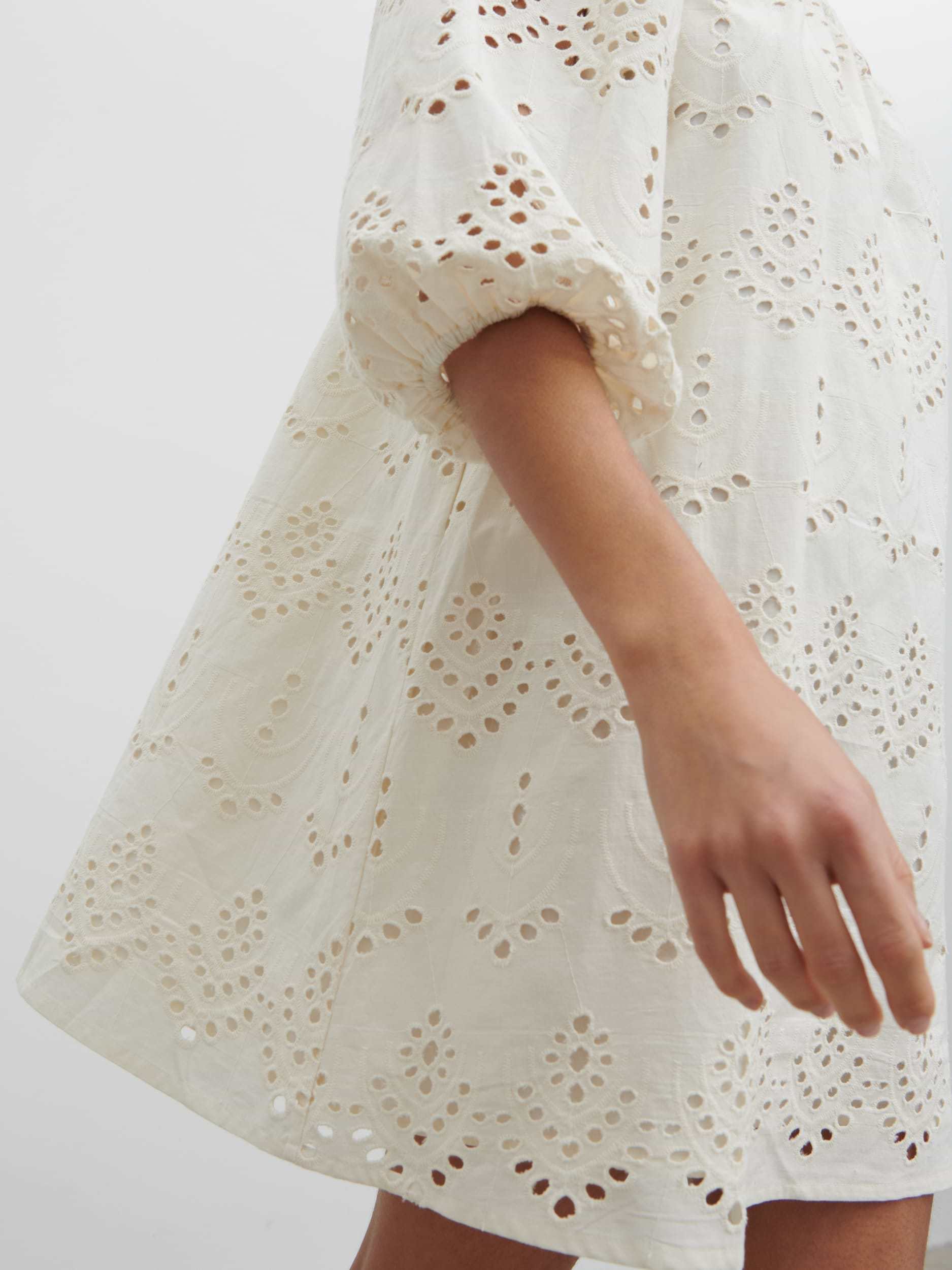 Fawn Broderie Mini Dress - Natural