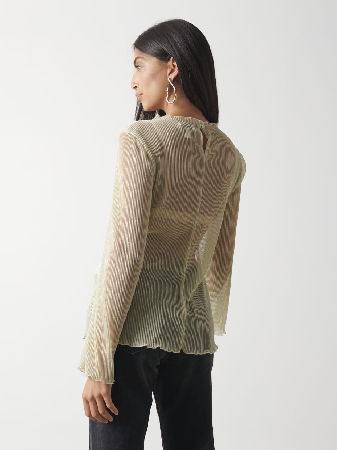 Fraser Sheer Plisse Top - Gold