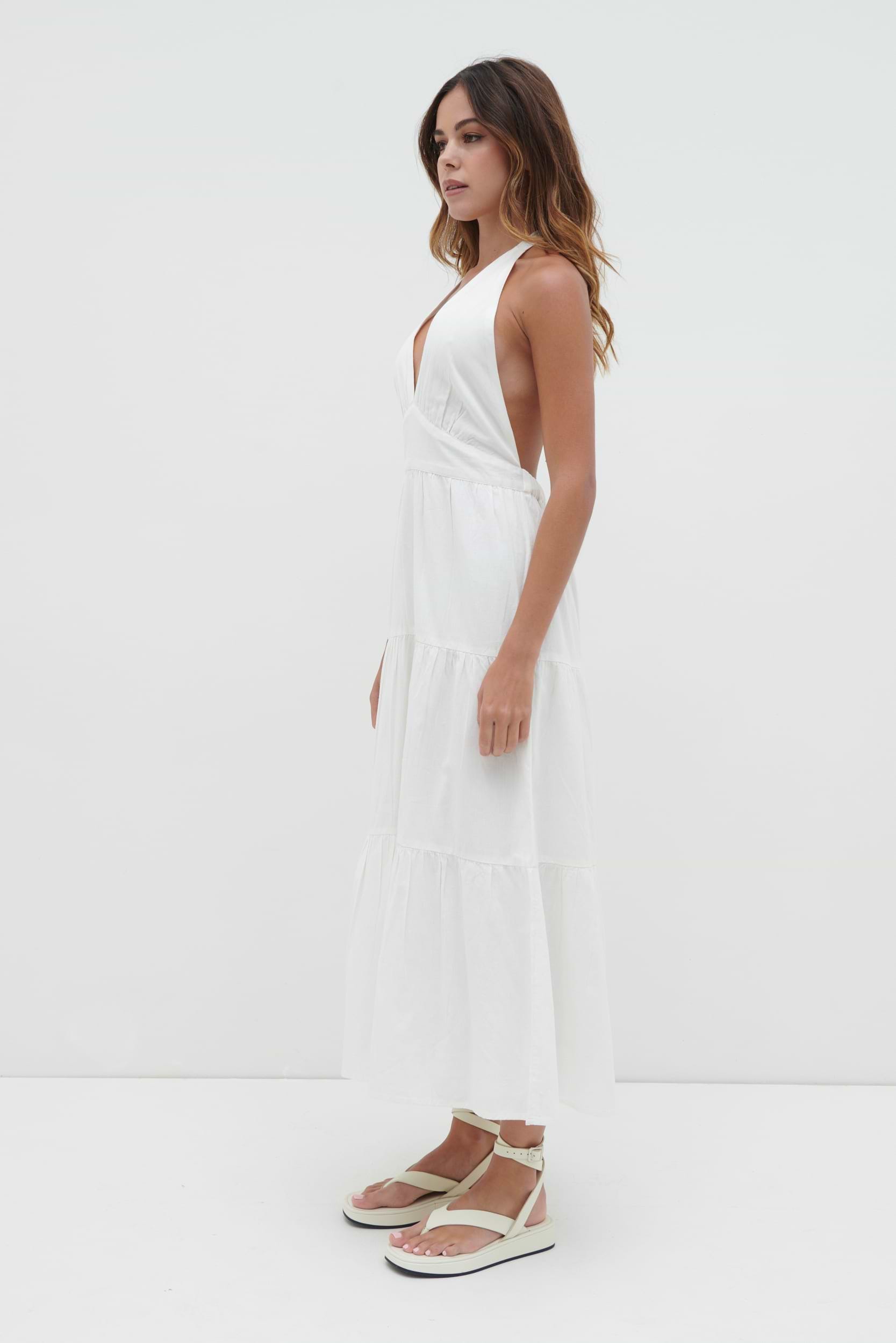 Gabrielle Halterneck Midaxi Dress - White