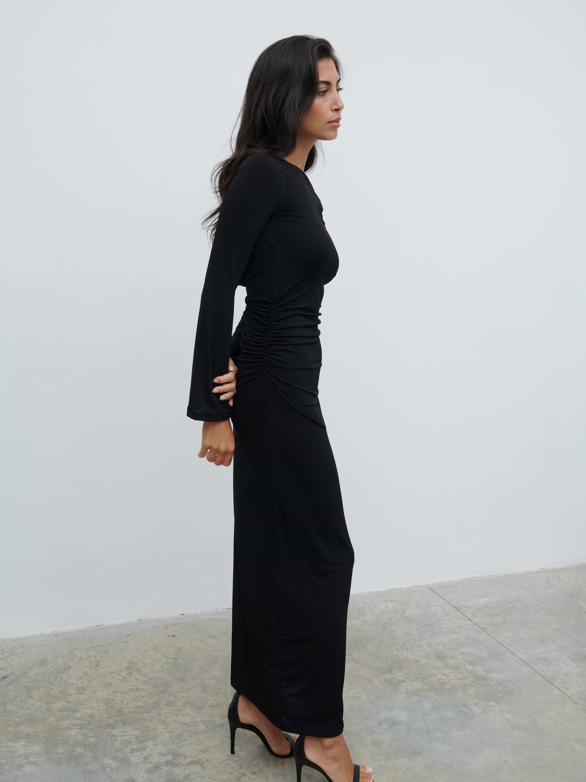 Hadley Cowl Back Jersey Maxi Dress - Black