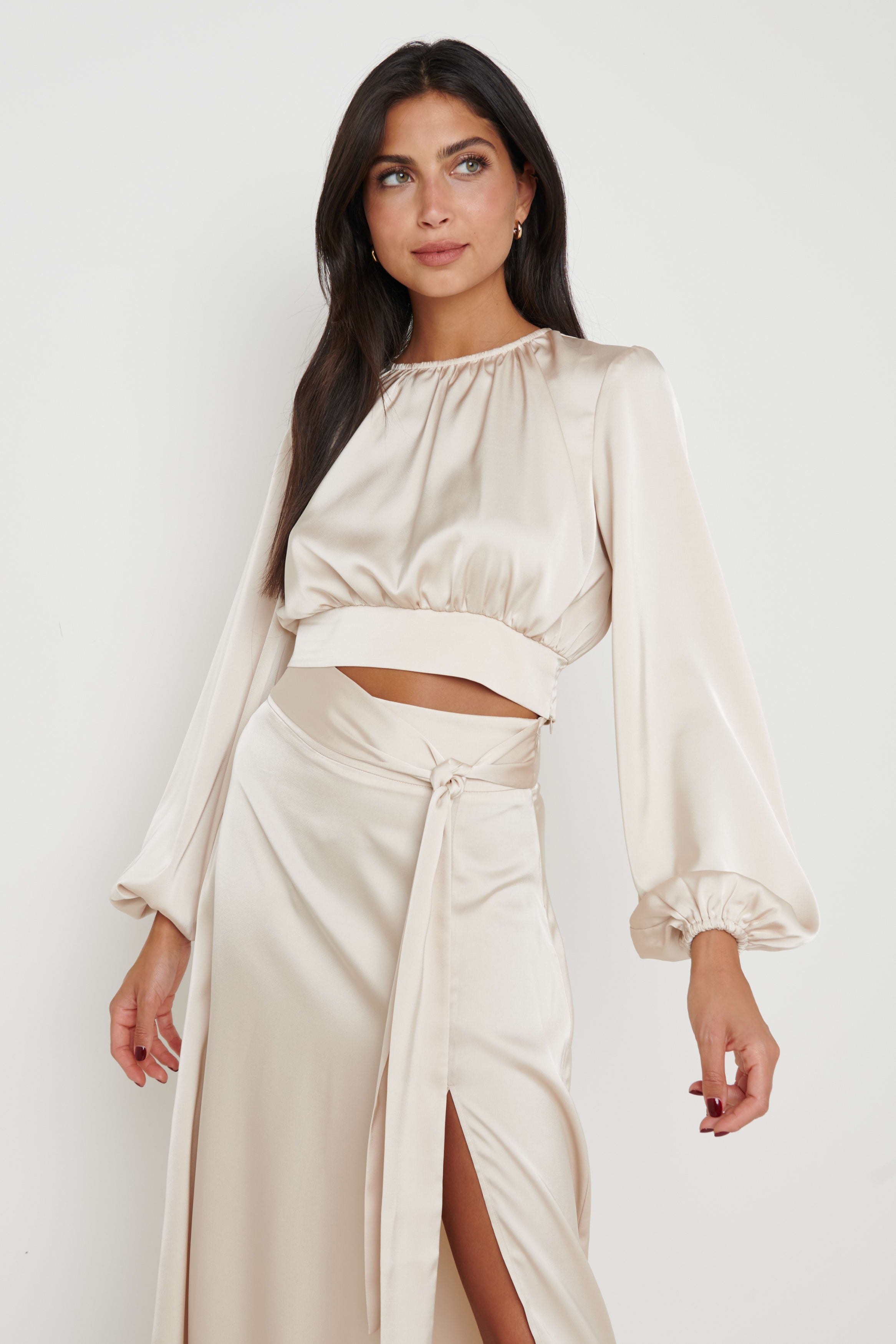 Hadley Balloon Sleeve Blouse - Oyster