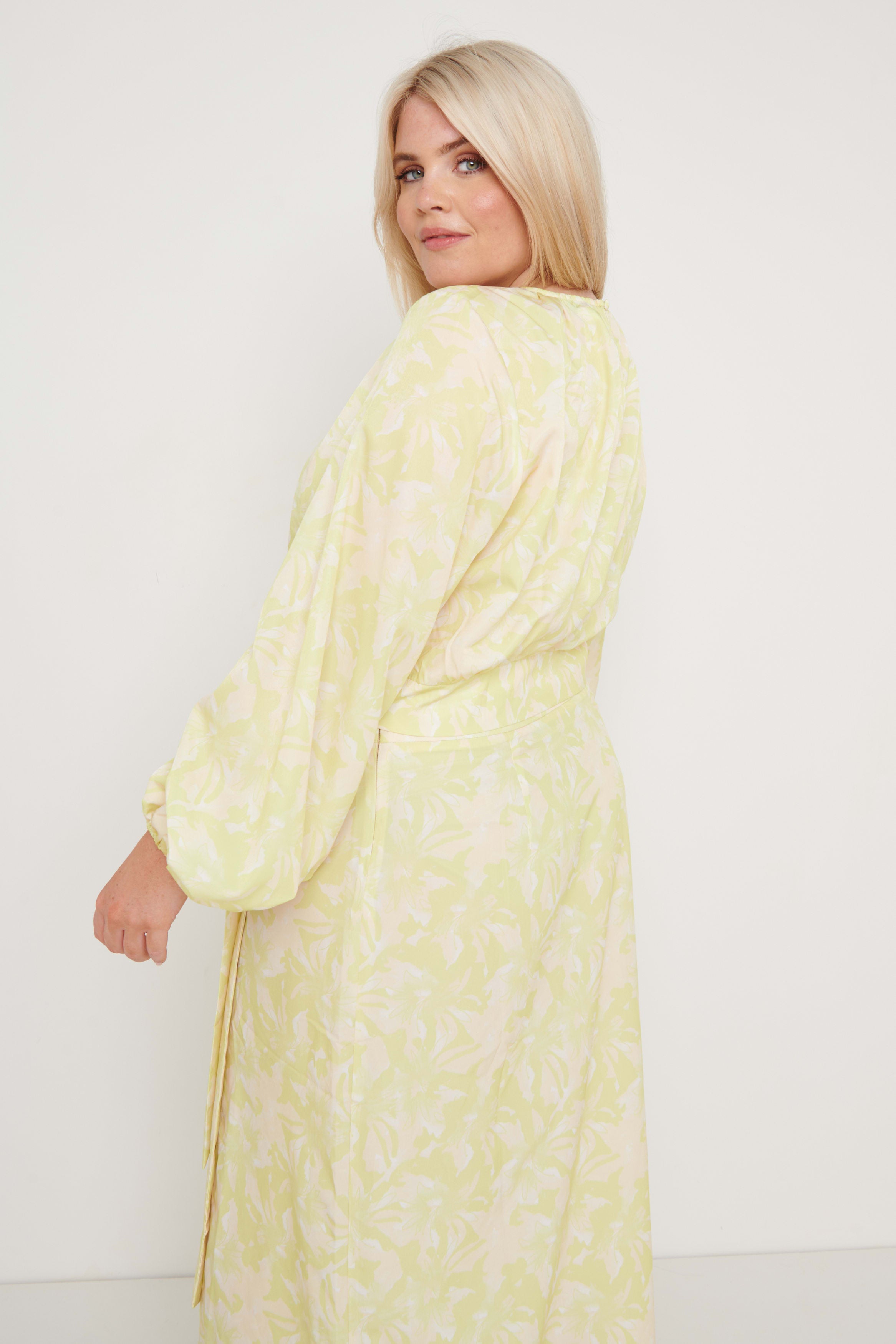 Hadley Balloon Sleeve Blouse - Chartreuse Floral