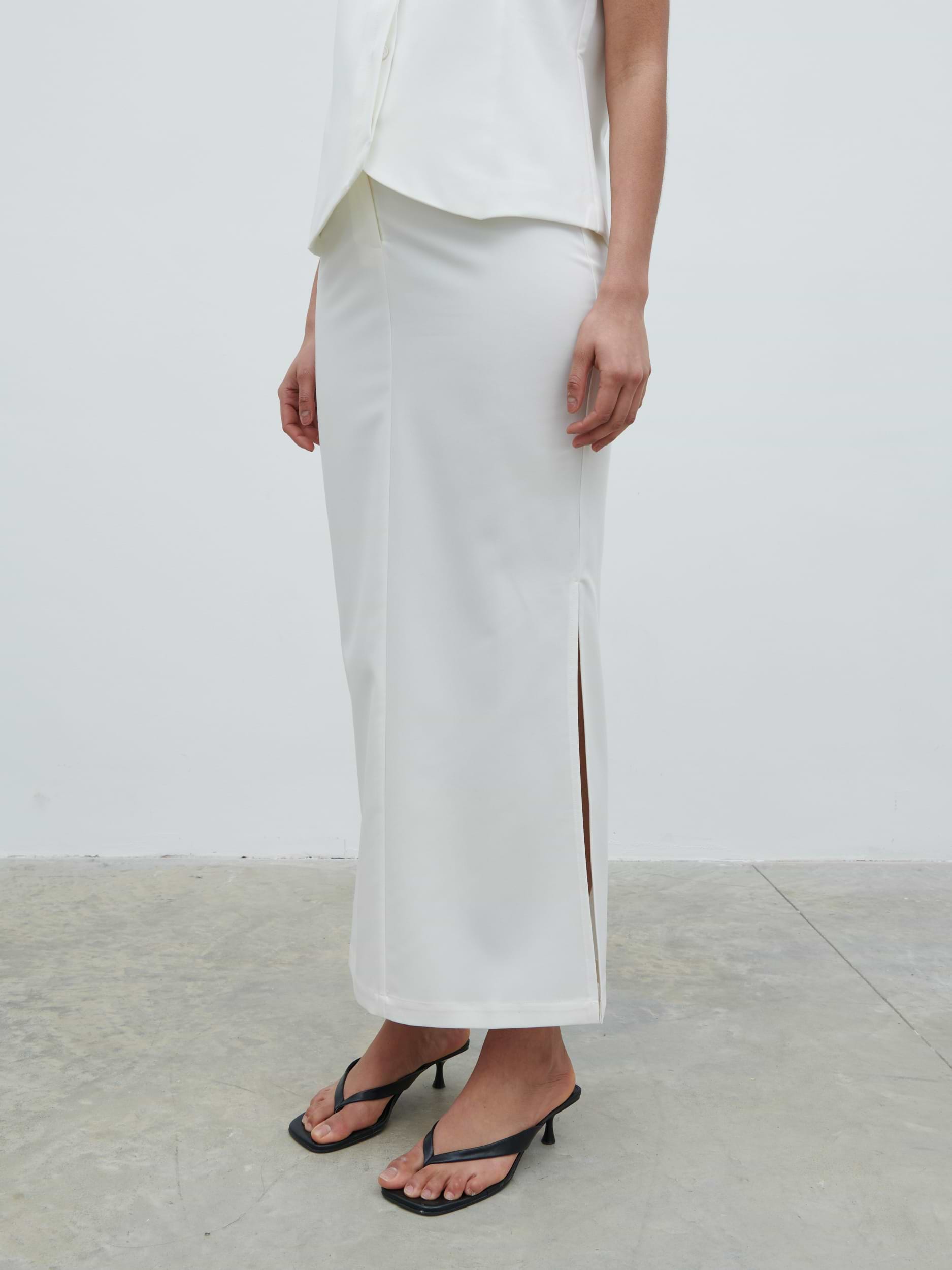 Harlee Tailored Midaxi Skirt - Cream