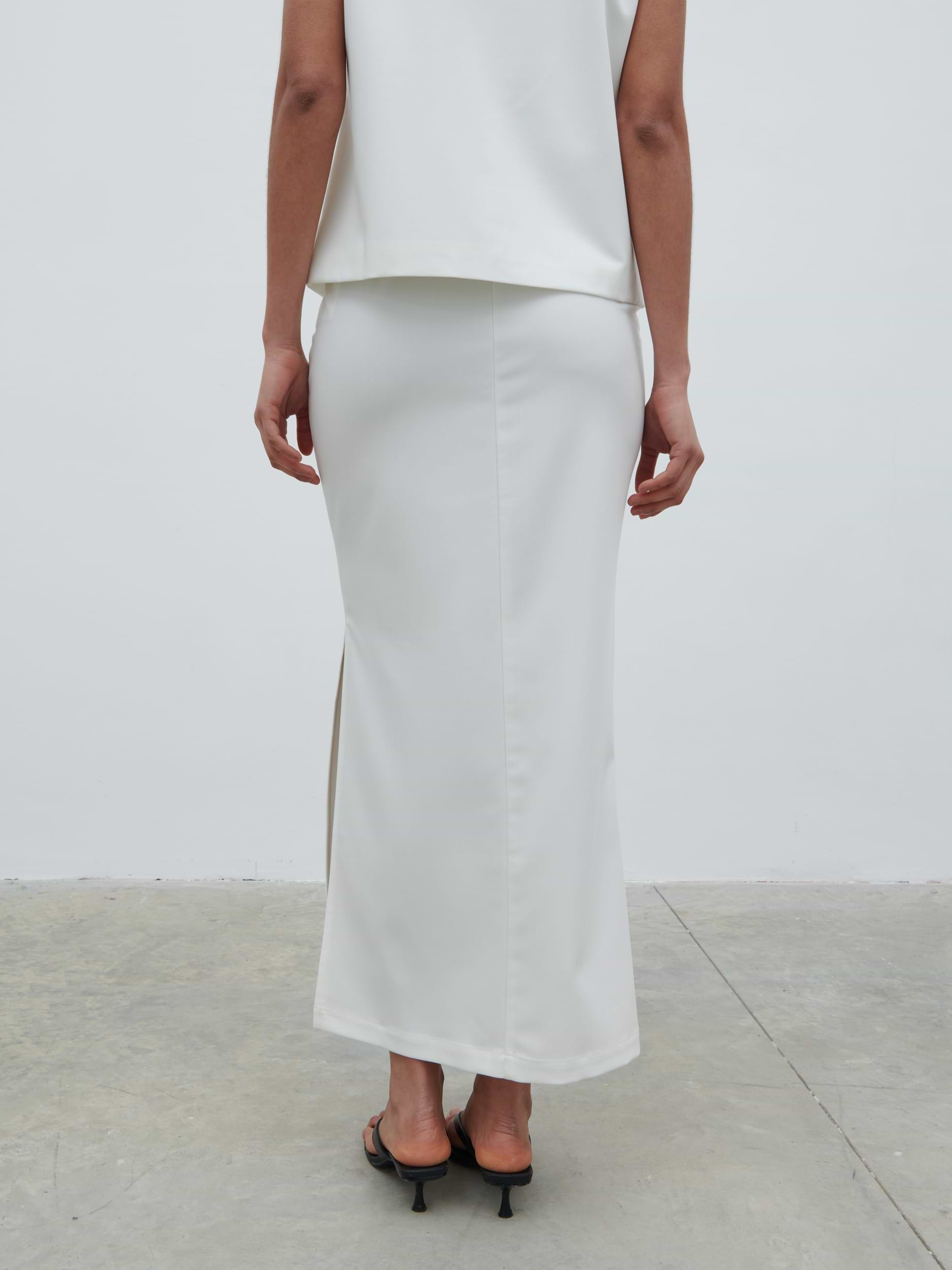 Harlee Tailored Midaxi Skirt - Cream