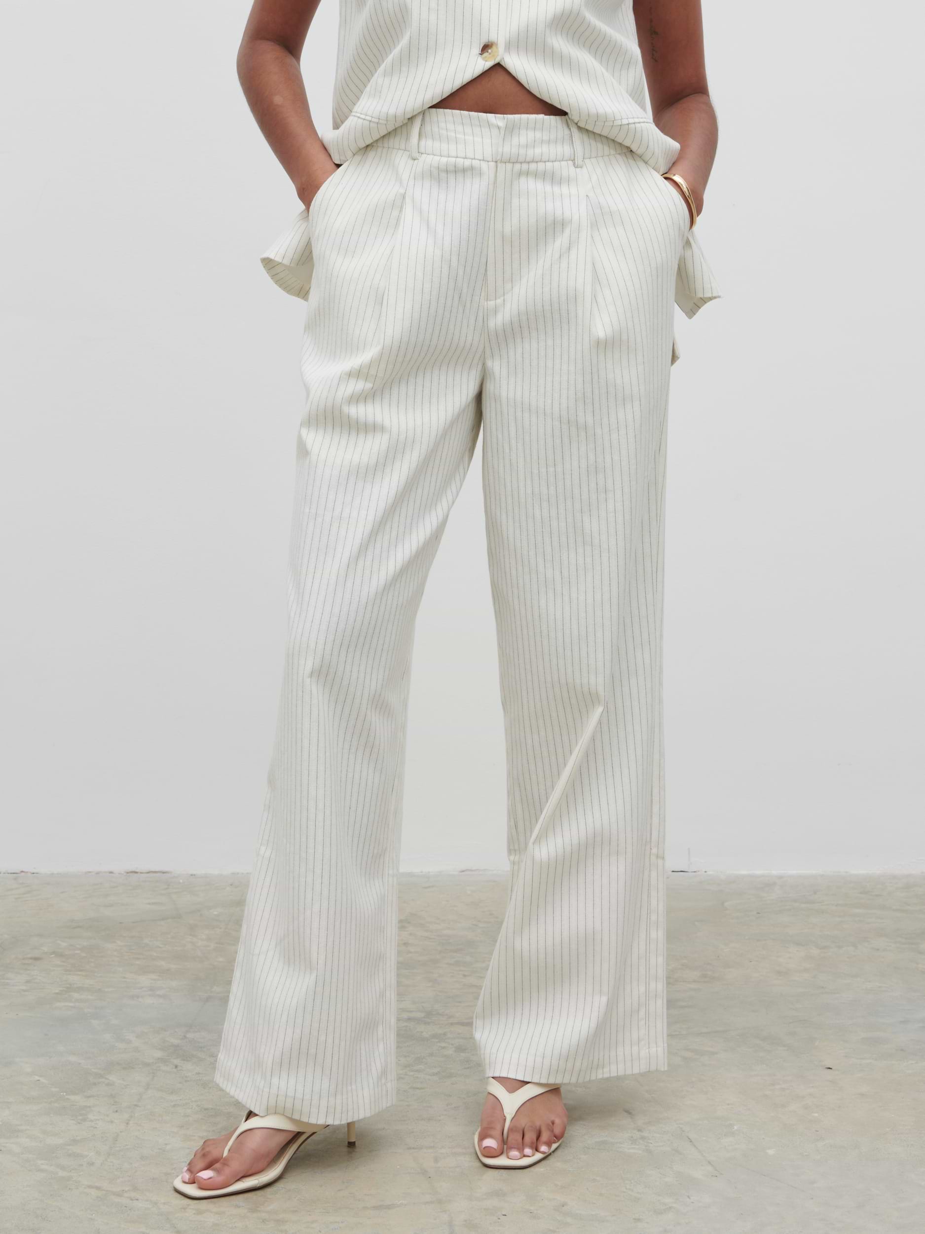 Harlee Straight Leg Trousers - Pinstripe
