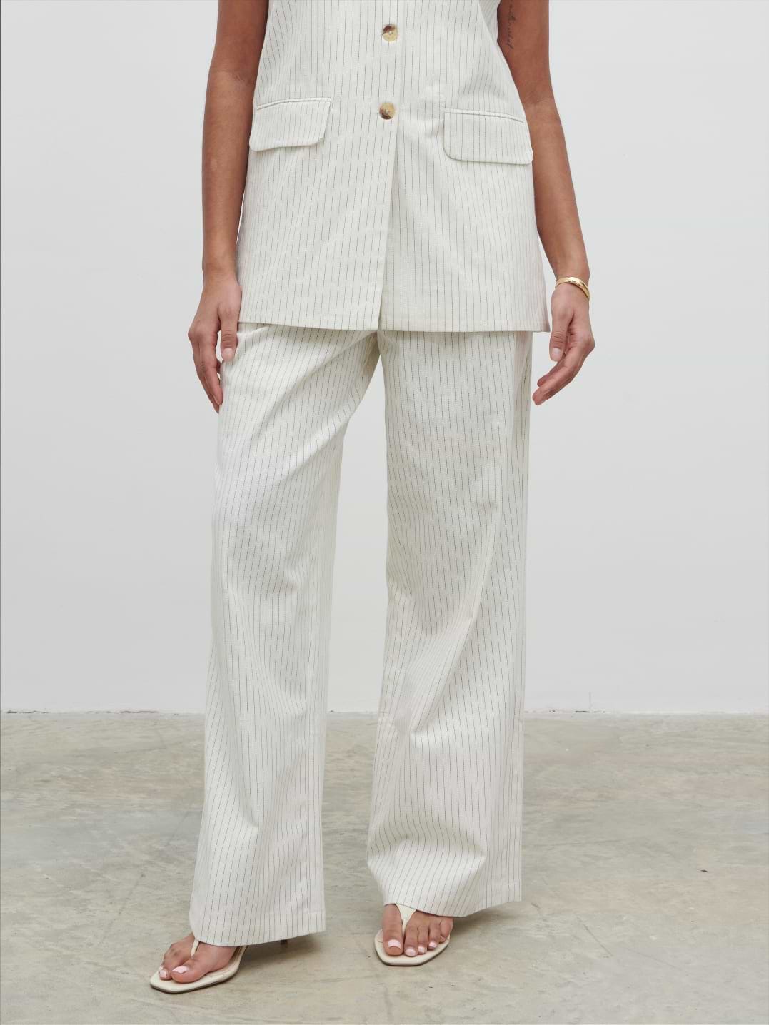 Harlee Straight Leg Trousers - Pinstripe